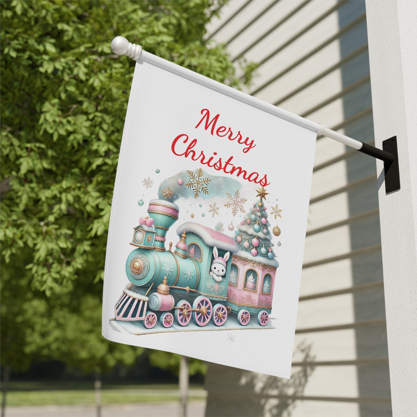 Christmas Train Garden Flag/Banner