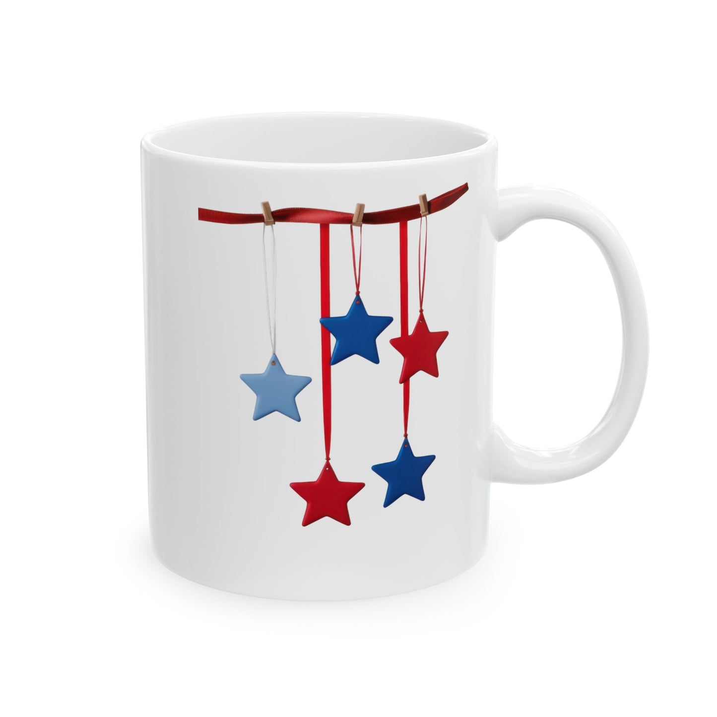 Patriotic Red & Blue Stars Coffee Mug
