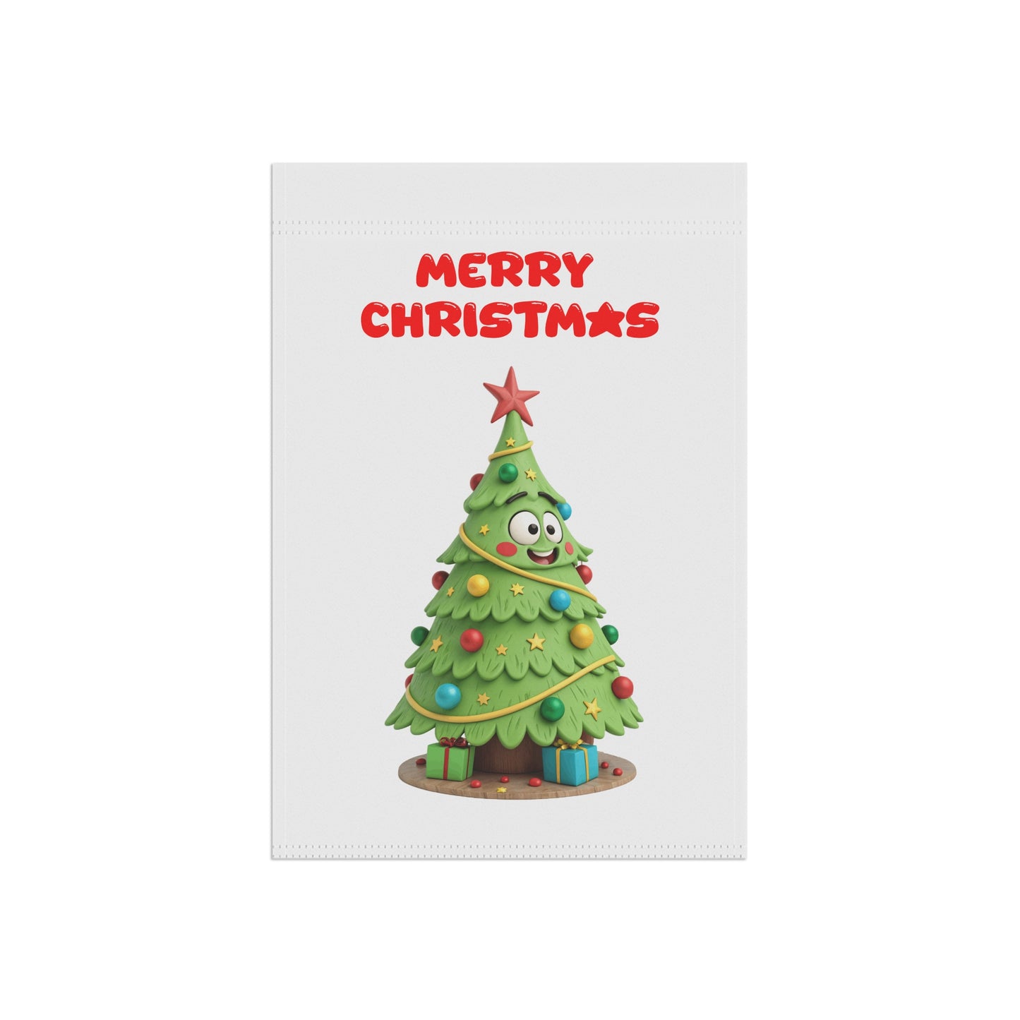 Funny Cartoon Christmas Tree Garden Flag