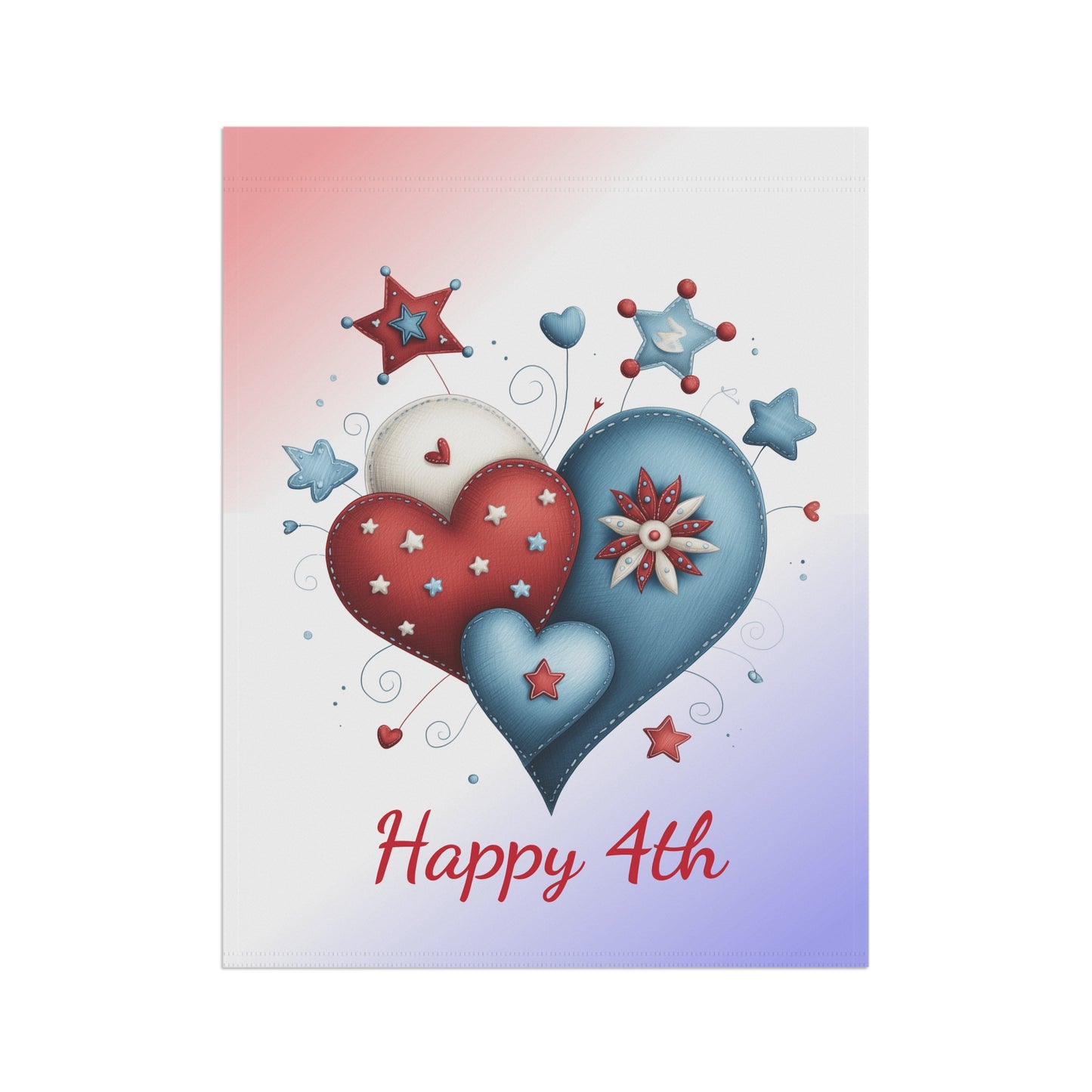 American Hearts Garden Flag for Fourth of July