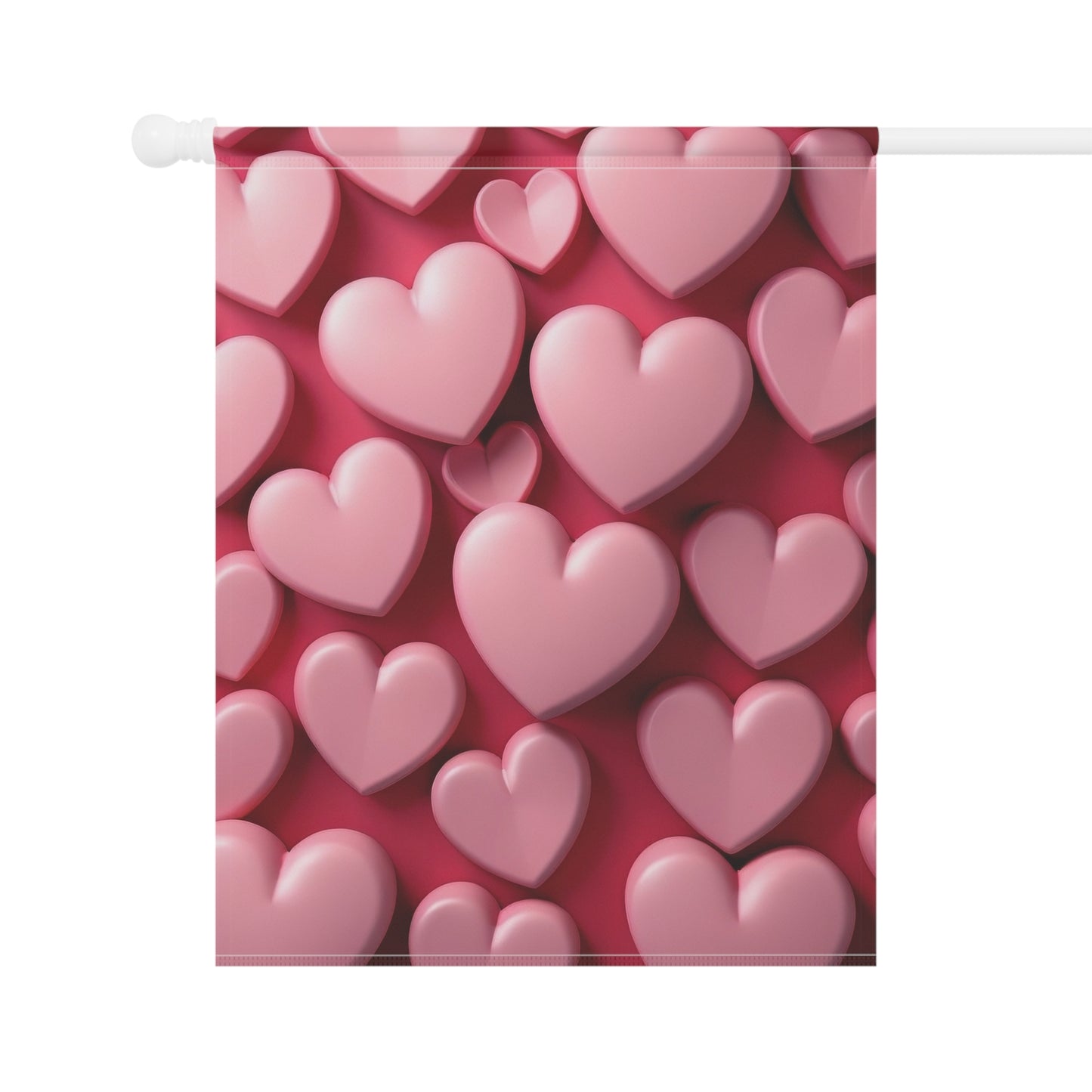 Pink Hearts Valentine Garden Flag