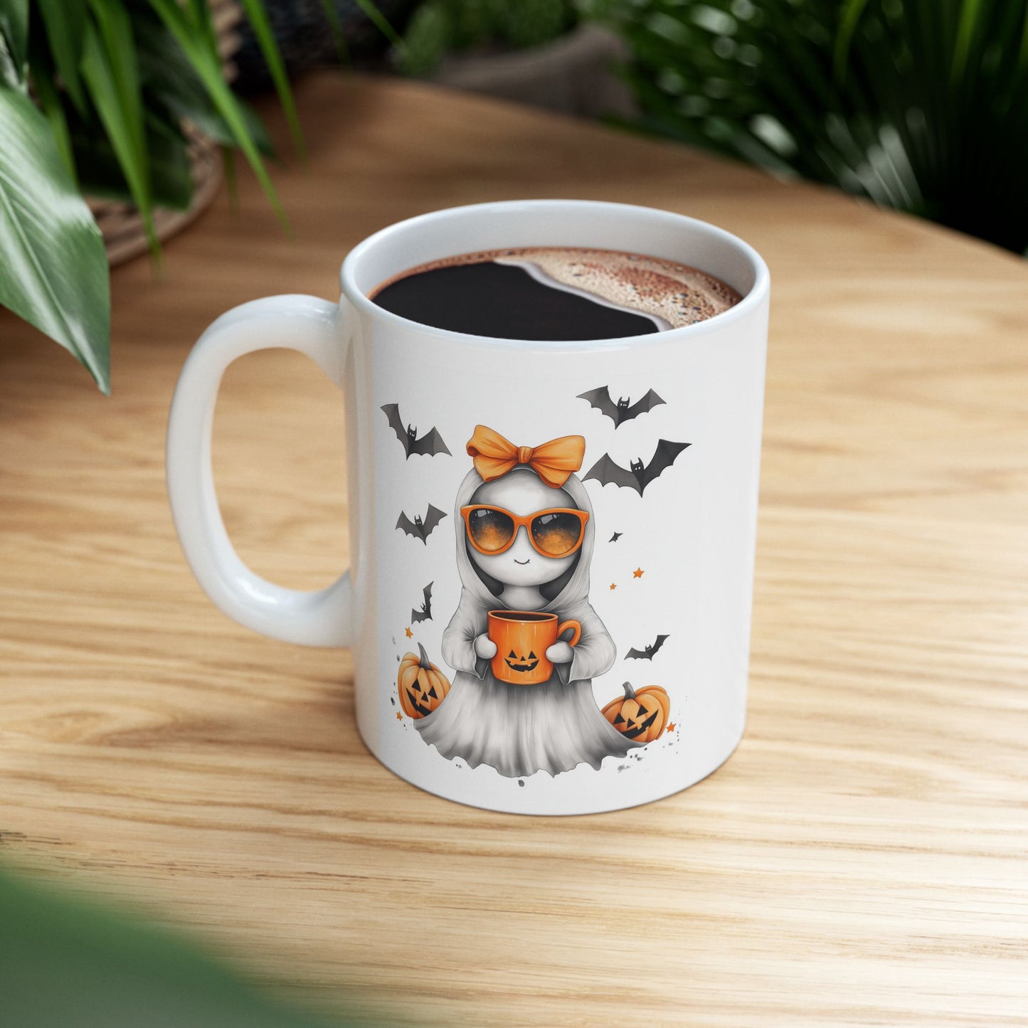 Fun Halloween Ghost & Jack-O'-Lantern Mug