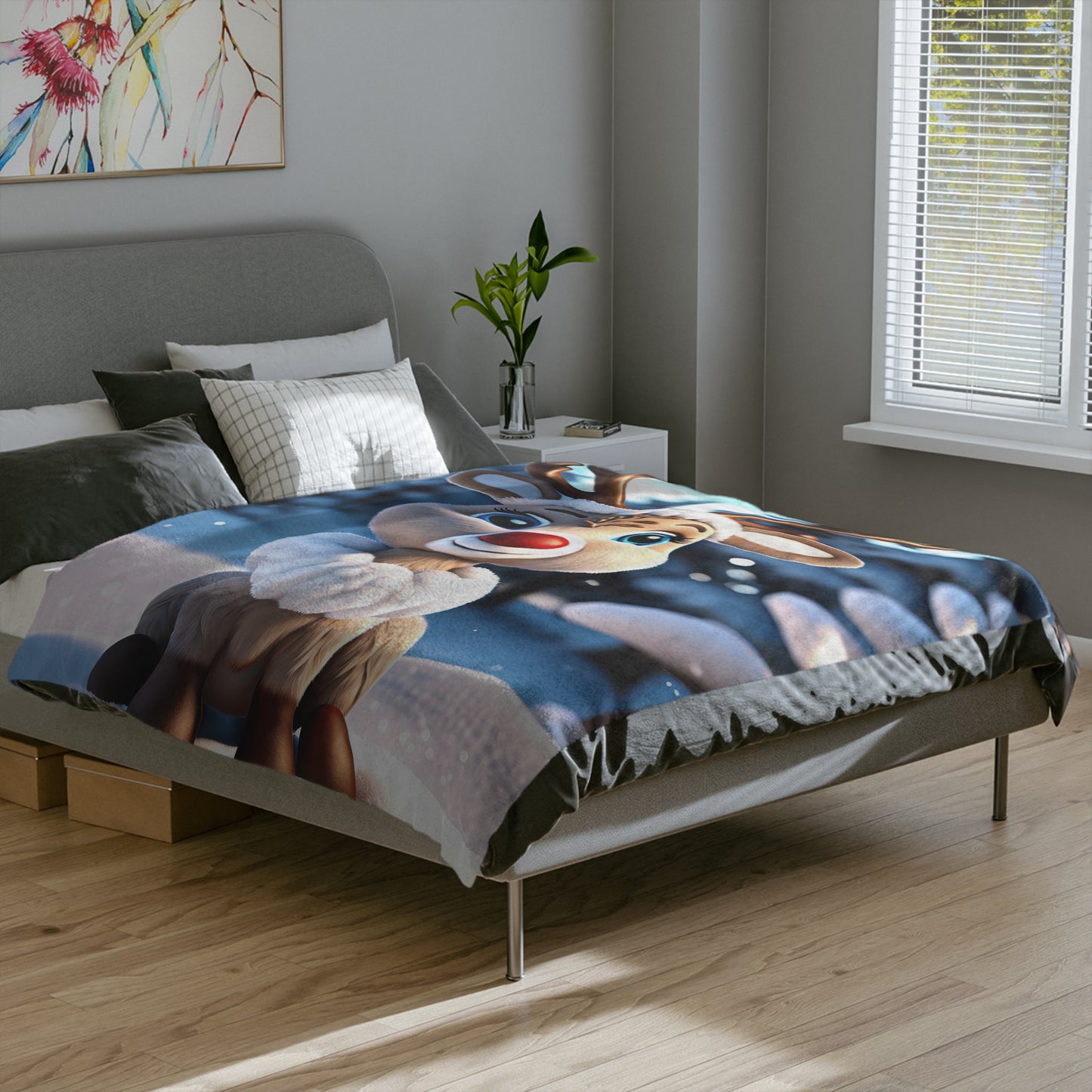 Precious Reindeer Velveteen Plush Blanket