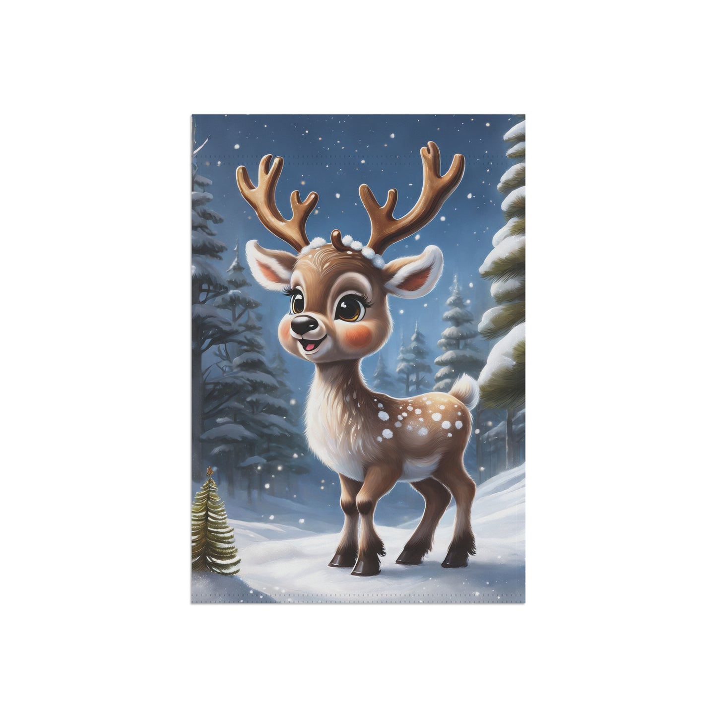 Adorable Young Reindeer Garden Flag