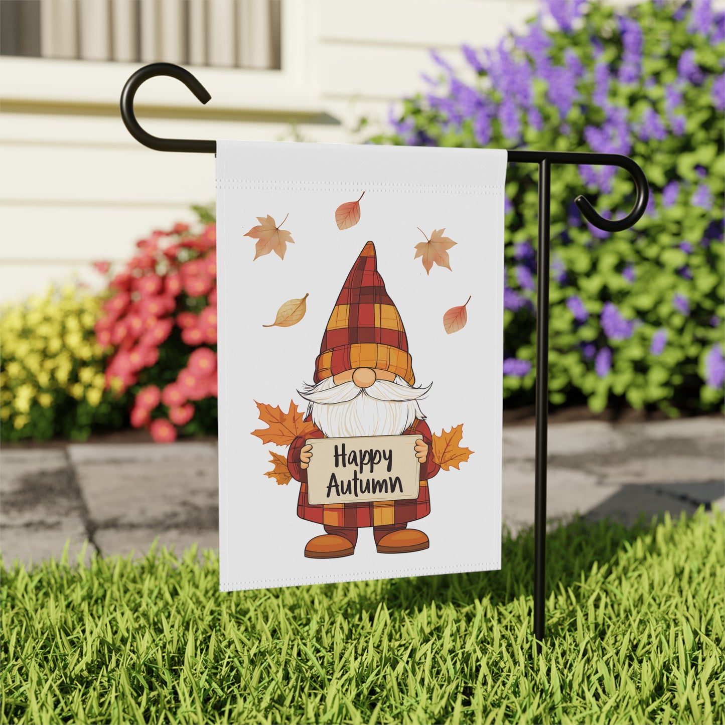 Happy Autumn Gnome Garden Flag