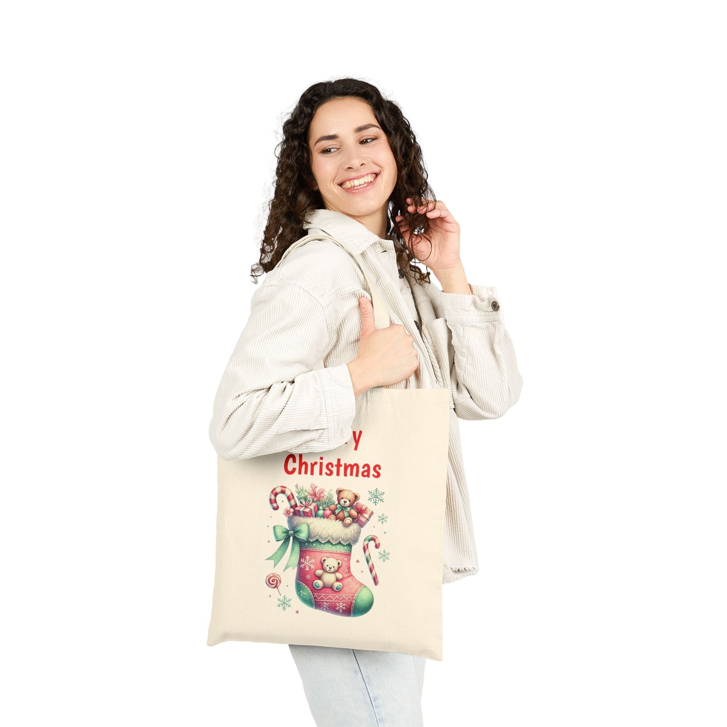 Festive Christmas Stocking Holiday Tote Bag