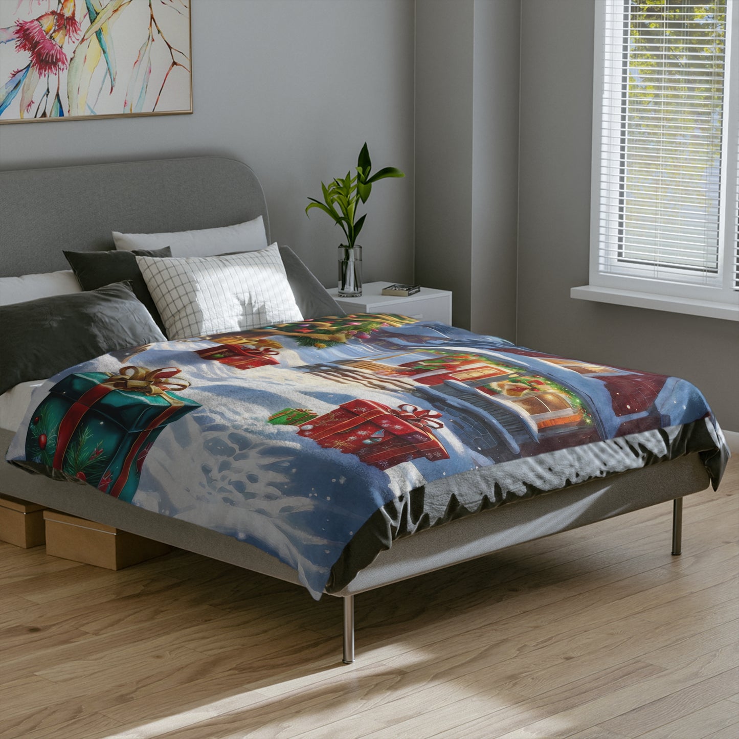 Cozy Holiday Velveteen Plush Blanket