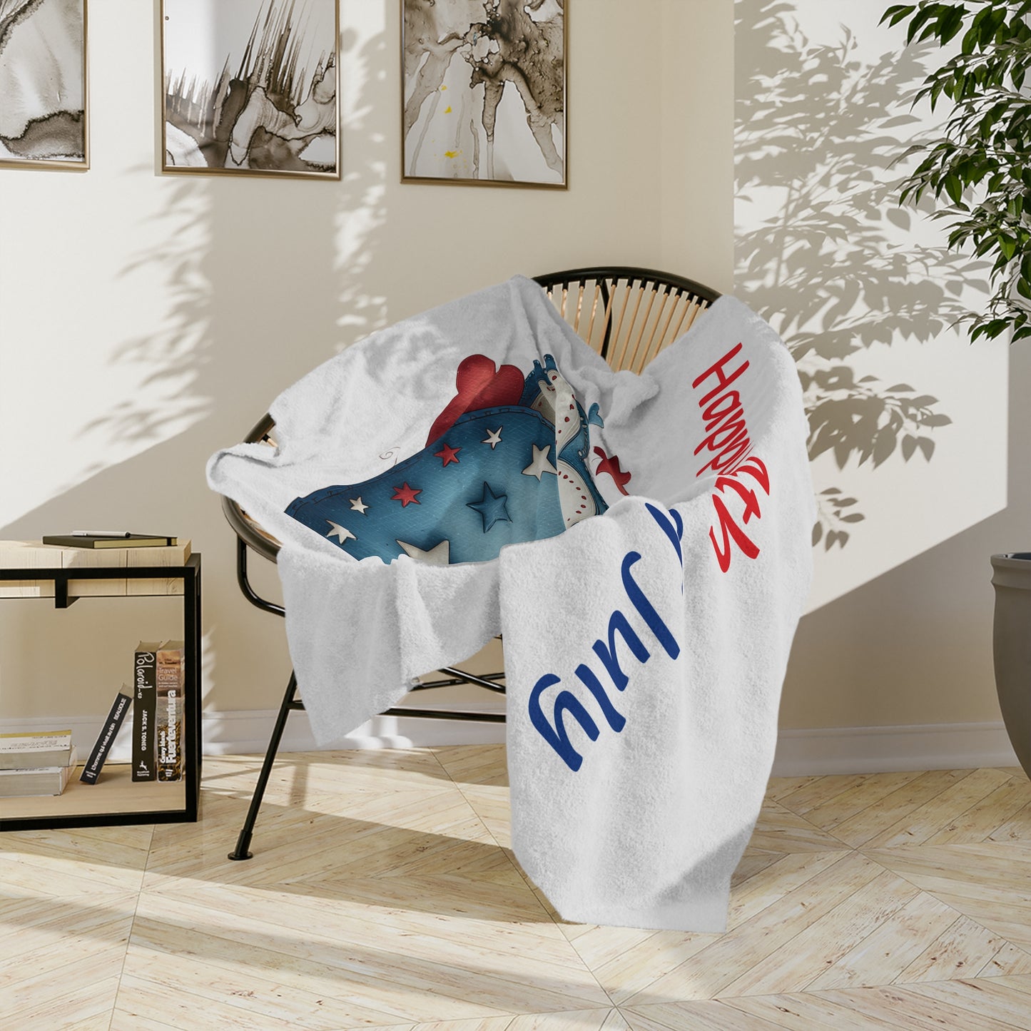 Happy 4th of July Hearts Blanket