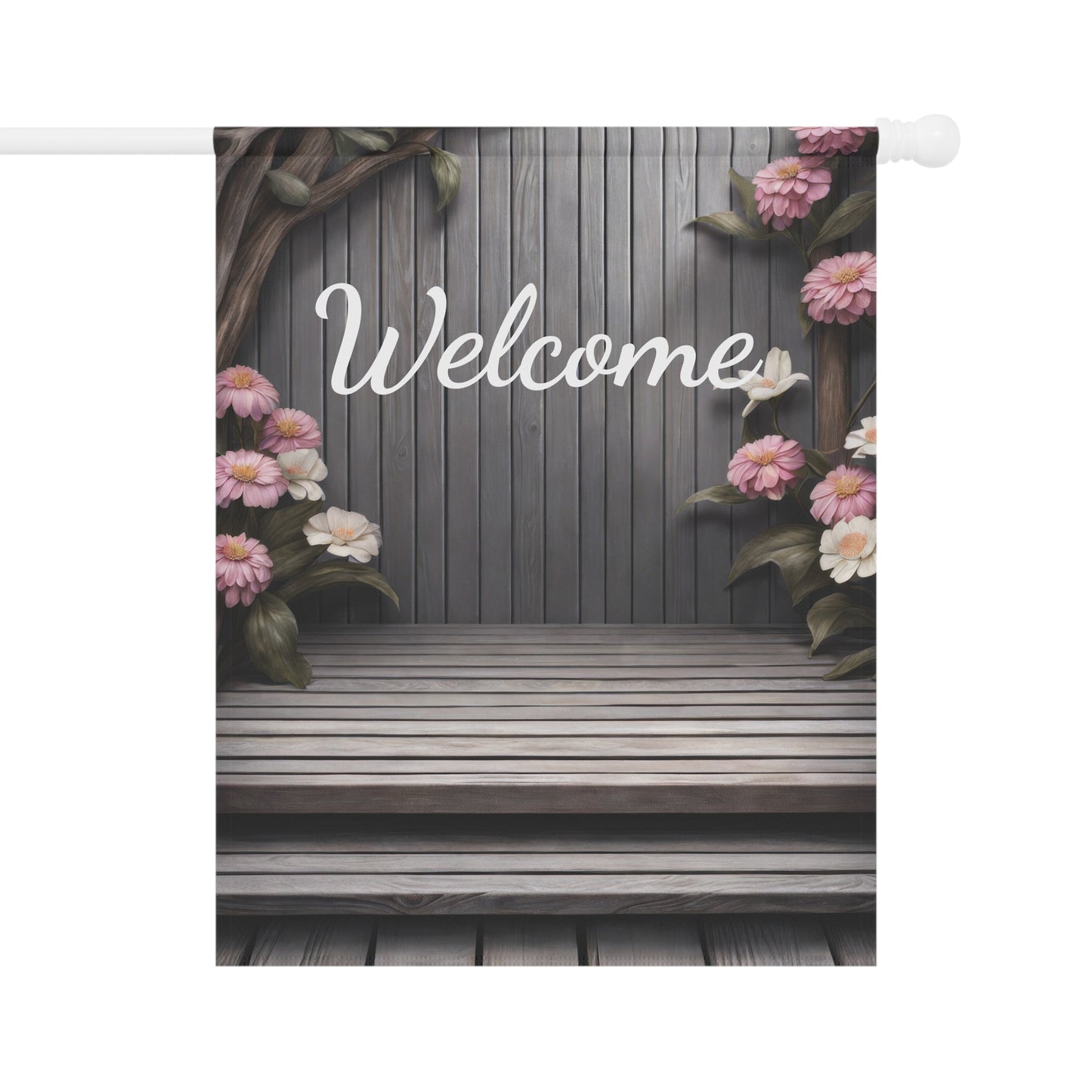 Rustic Wooden Welcome Garden Flag