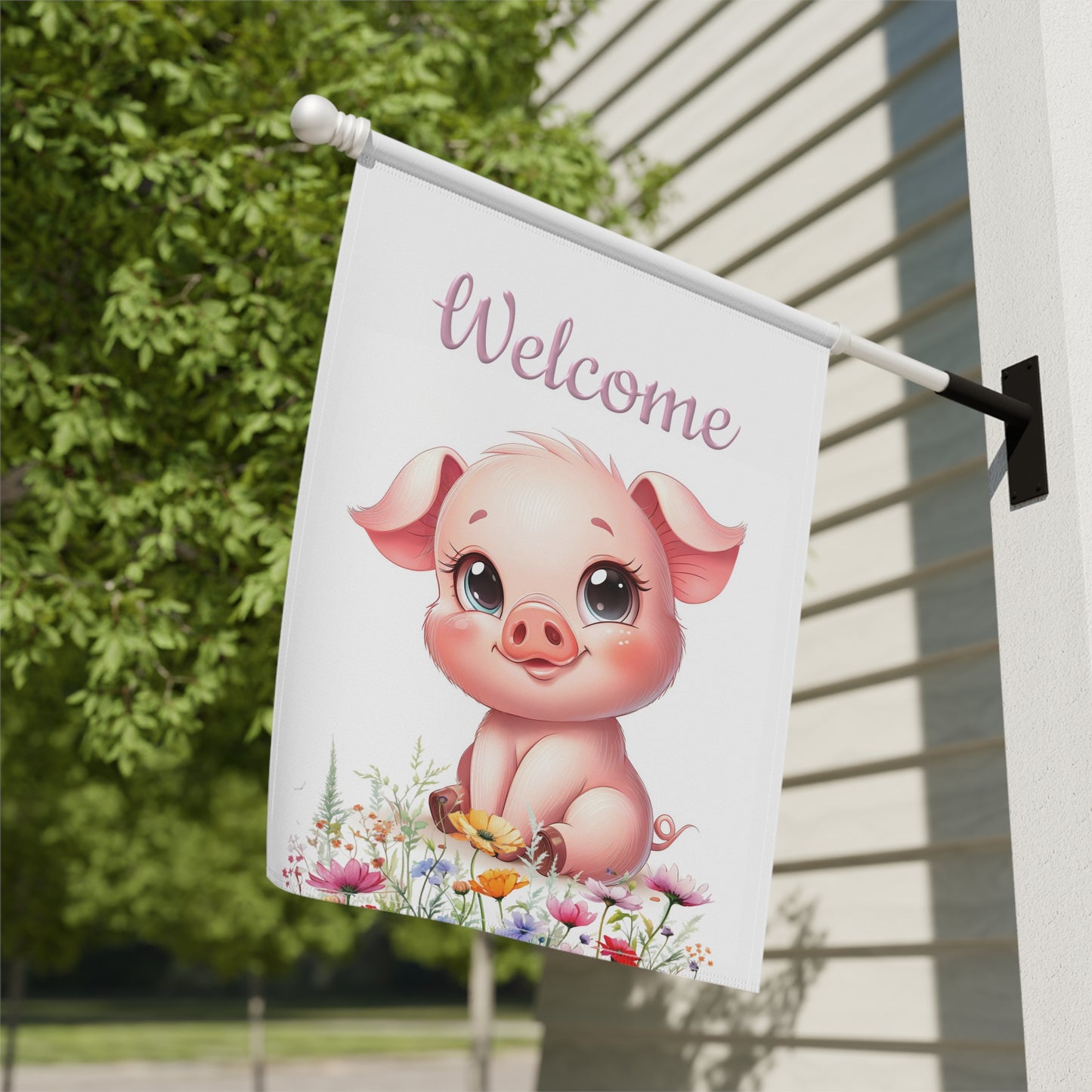 Adorable Little Pig Garden Flag