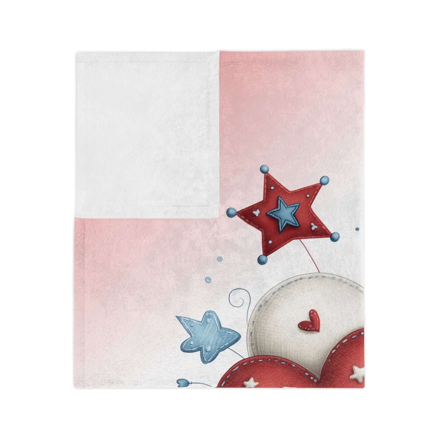 Happy 4th of July Heart Throw Blanket for Patriotic Decor
