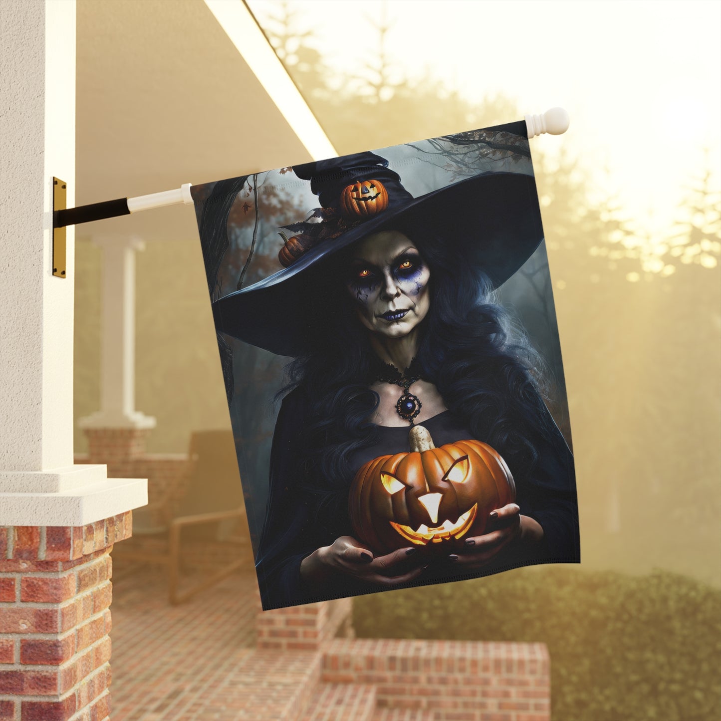 Gothic Witch Halloween Garden Flag