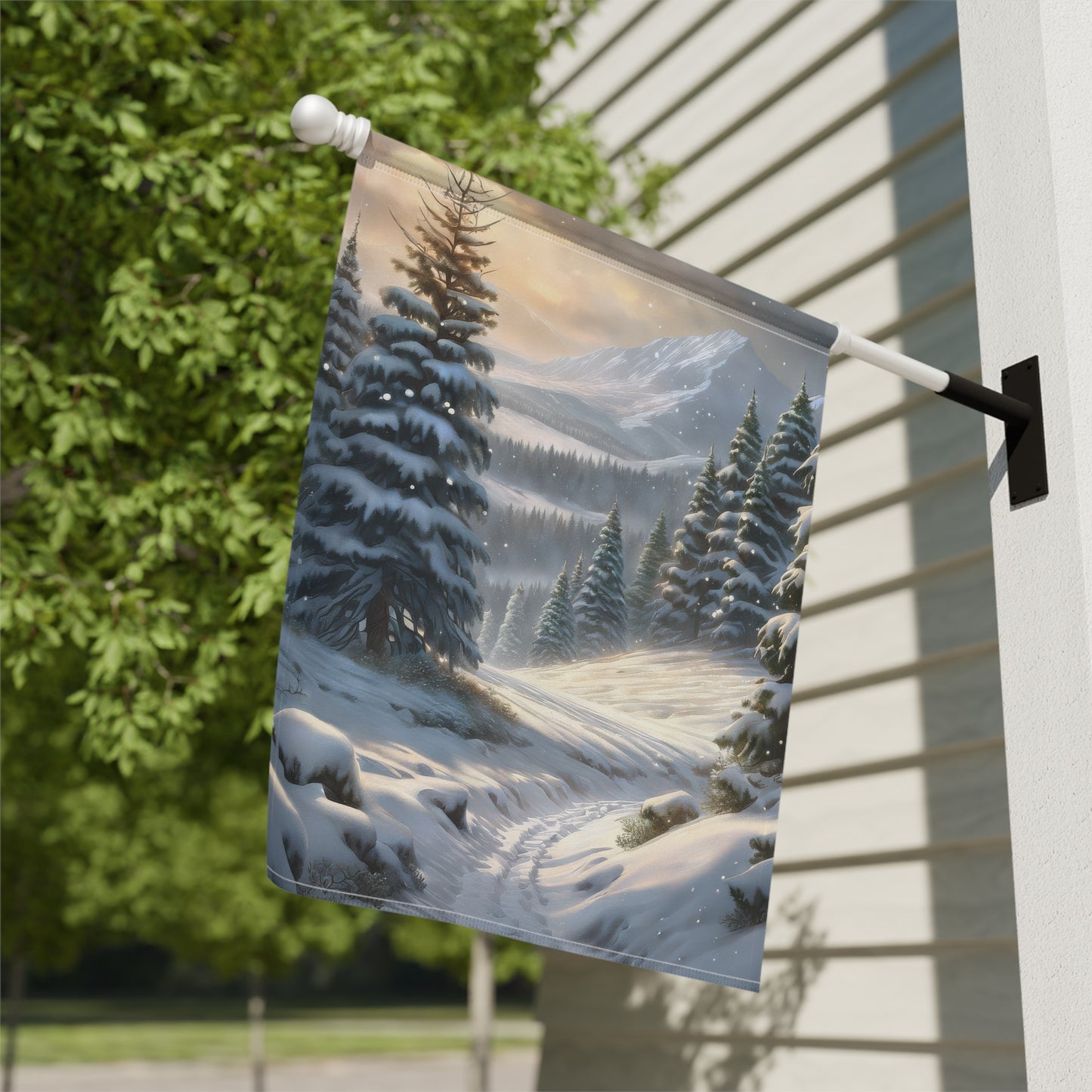Beautiful Winter Wonderland Holiday Garden Flag/ House Banner