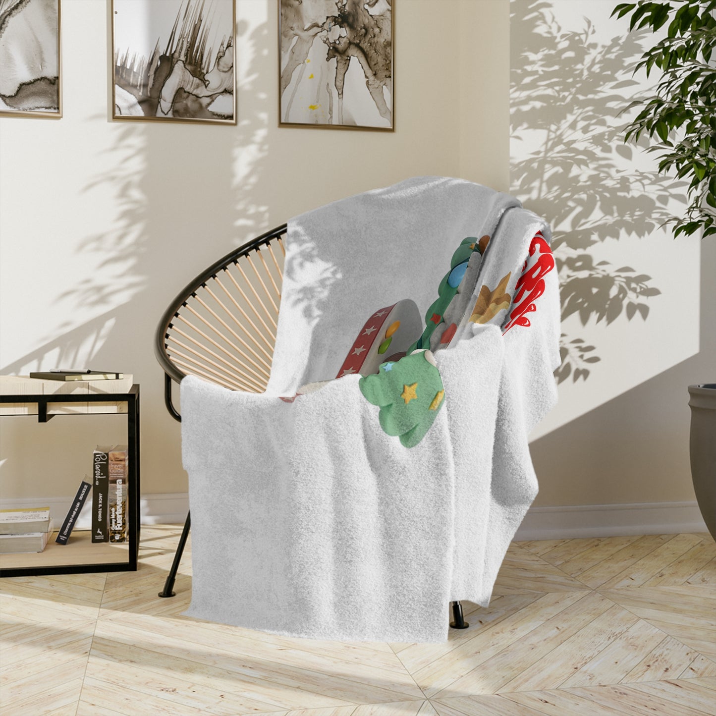Cute Cartoon Christmas Tree Velveteen Blanket