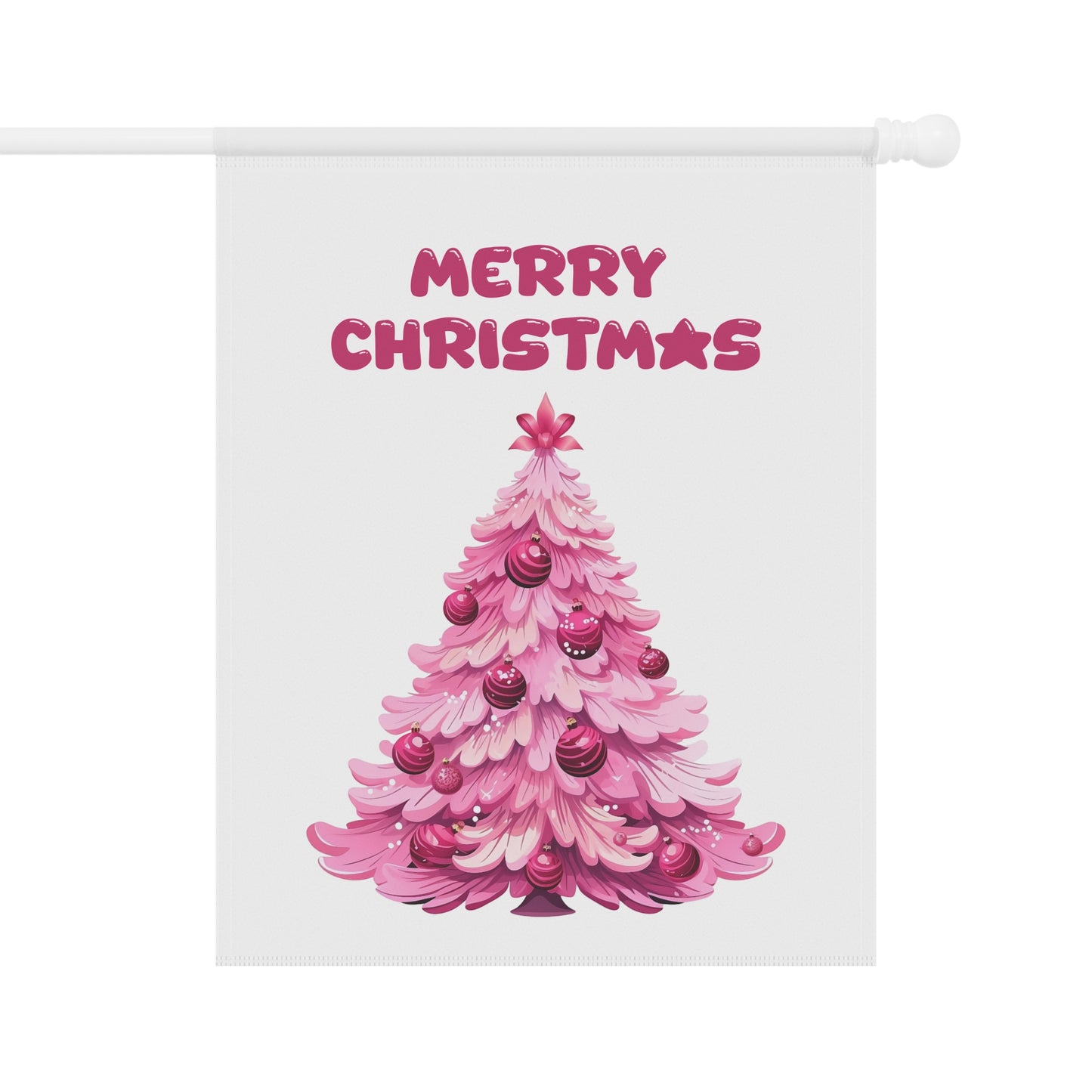 Pink Christmas Tree Garden Flag
