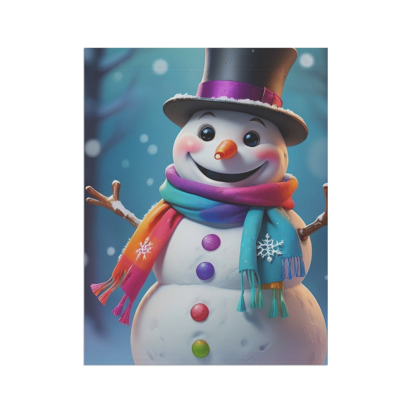 Festive Colorful Snowman Garden Flag