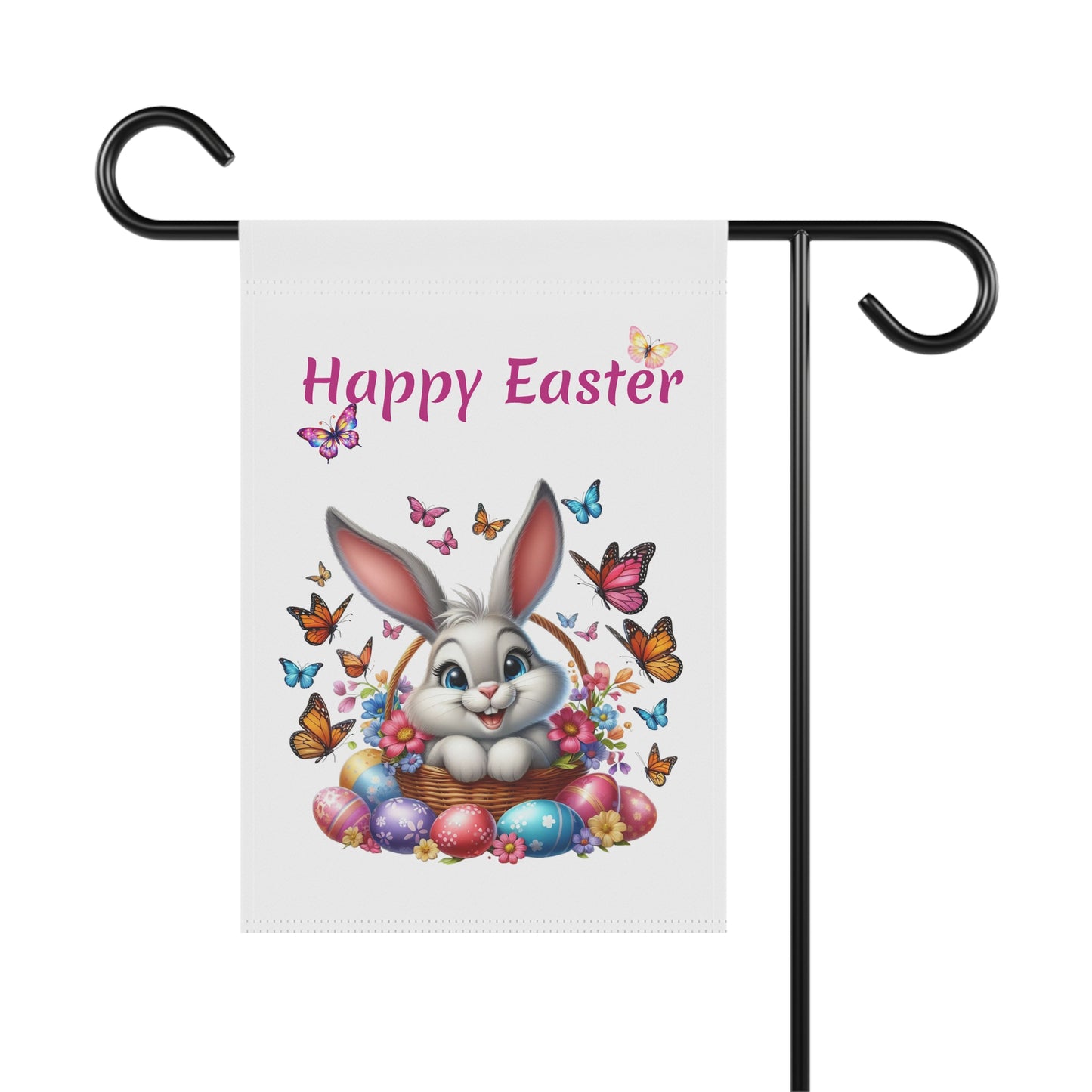 Bunny in Basket Easter Garden Flag