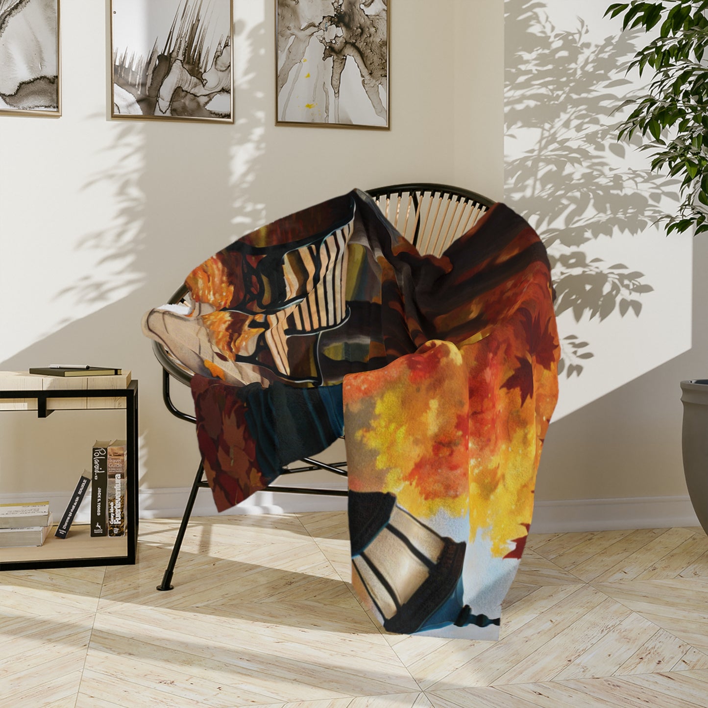 Vibrant Autumn Velveteen Blanket