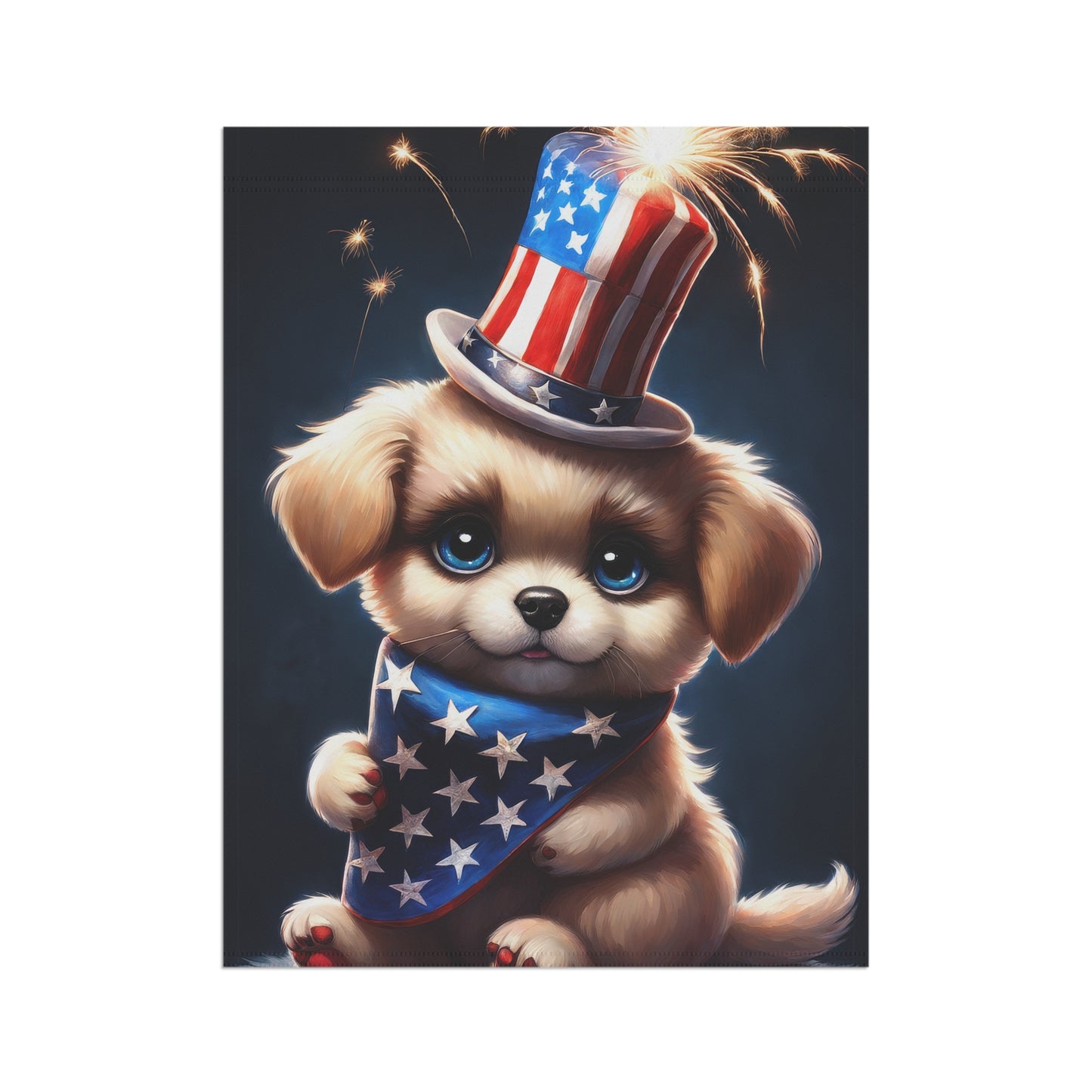4th of July Puppy Garden Flag/House Banner