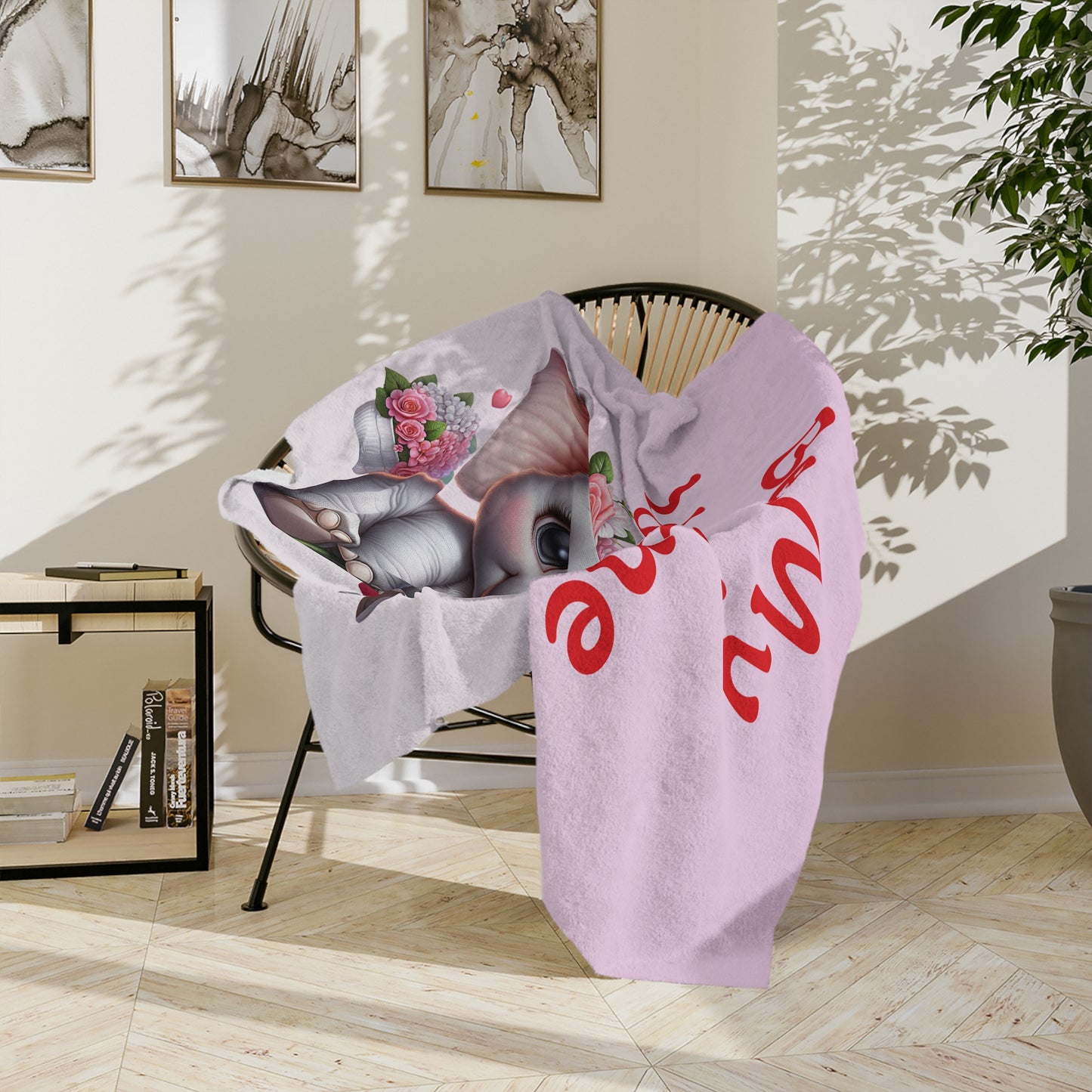 Be My Valentine Cute Elephant Velveteen Blanket