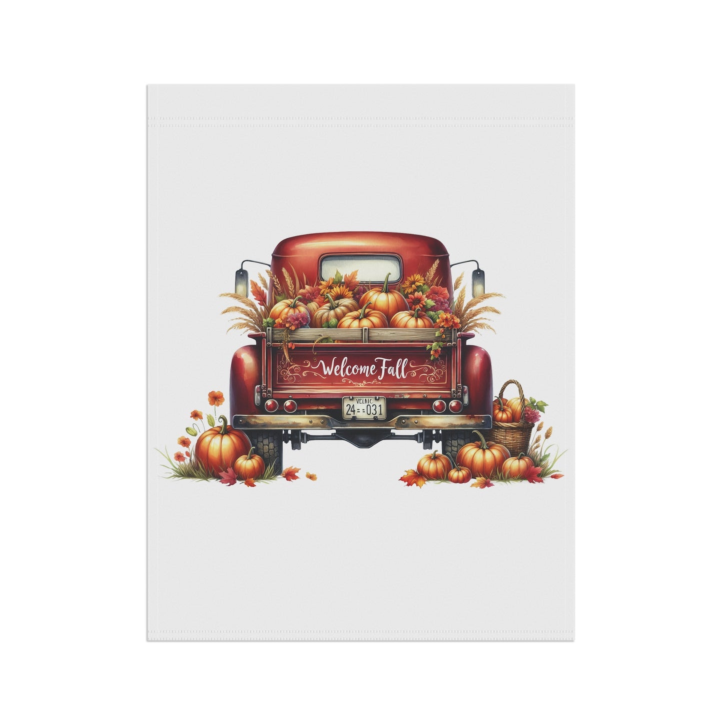 Vintage Truck Welcome Fall Flag