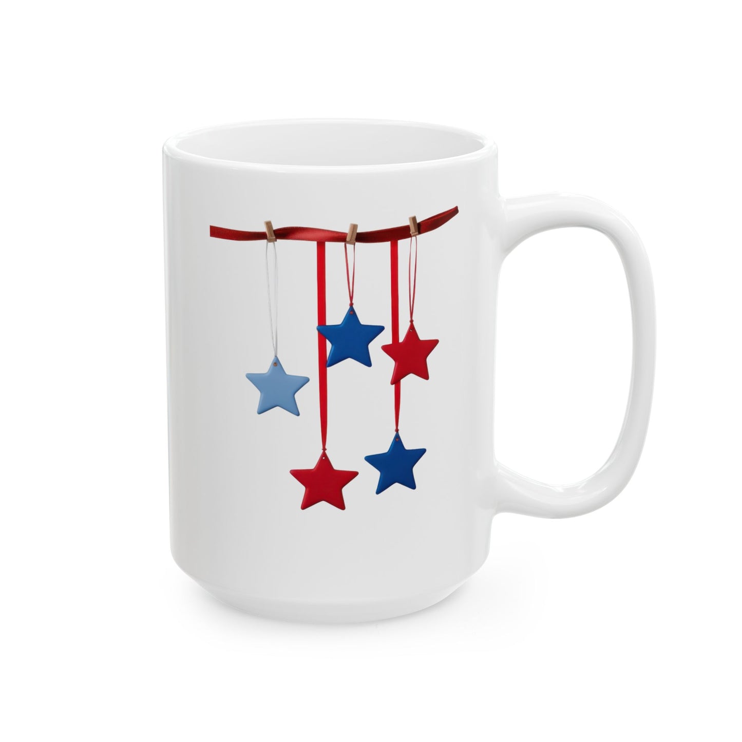 Patriotic Red & Blue Stars Coffee Mug