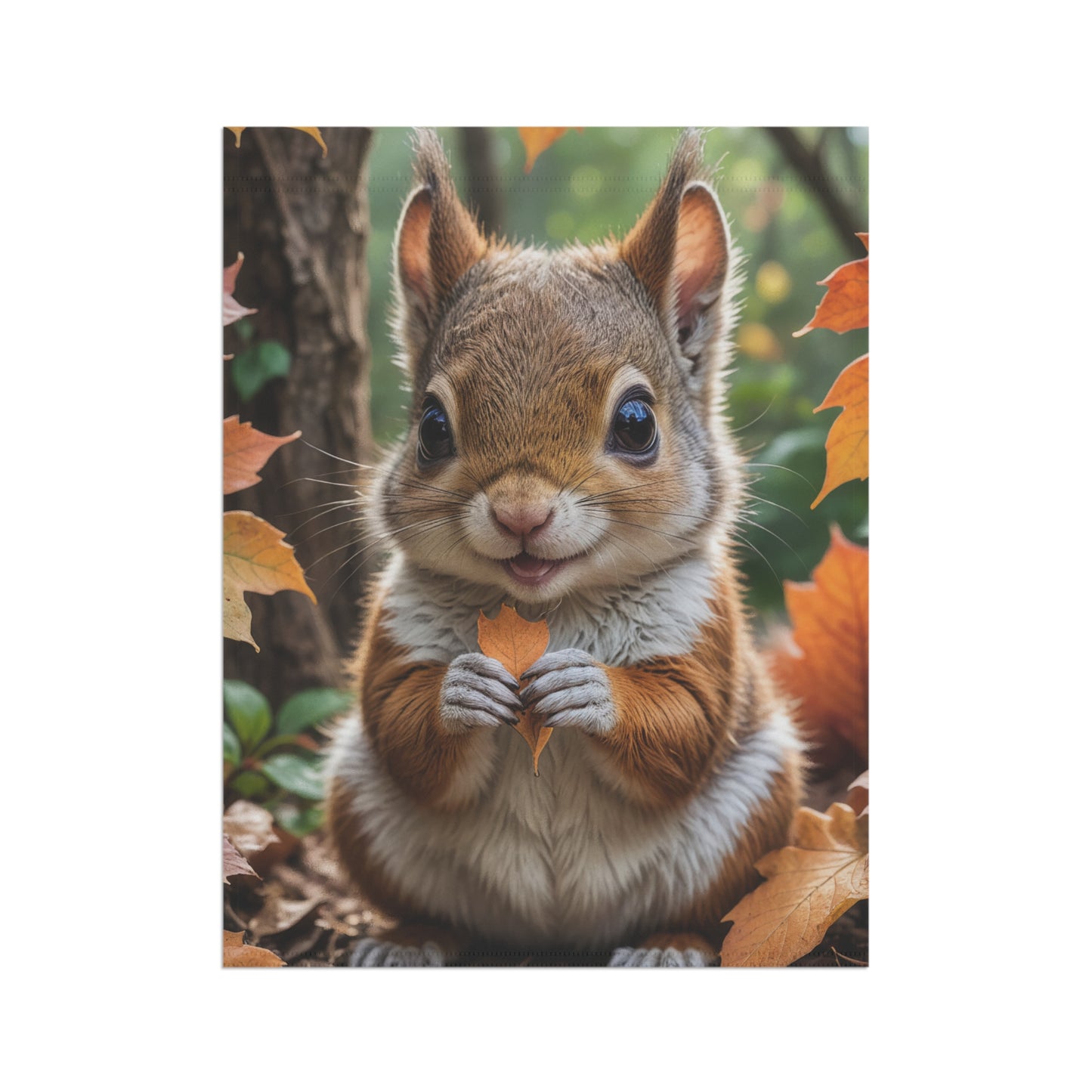 Cute Squirrel Fall Garden Flag/House Banner