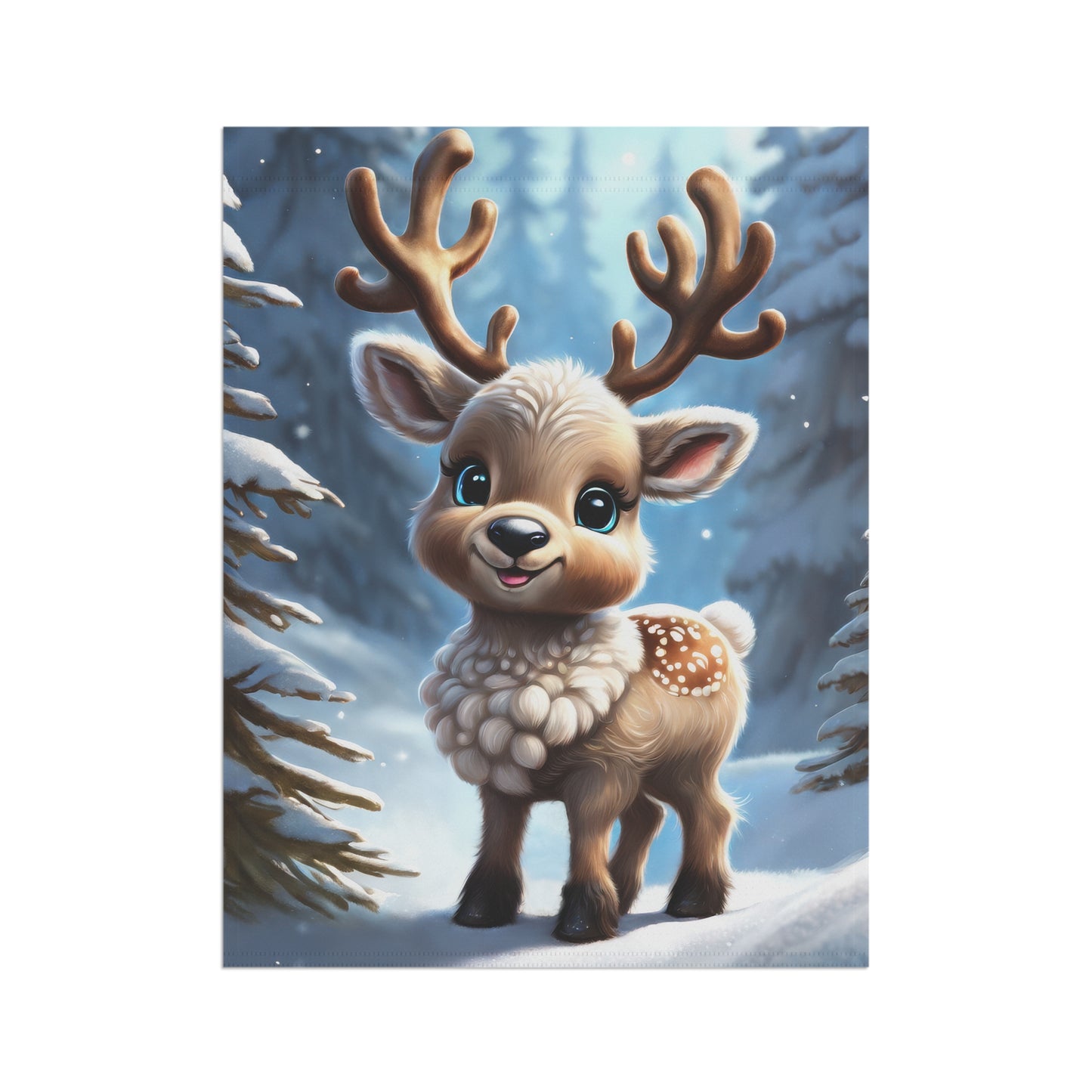 Precious Baby Reindeer Holiday Garden Flag/ House Banner