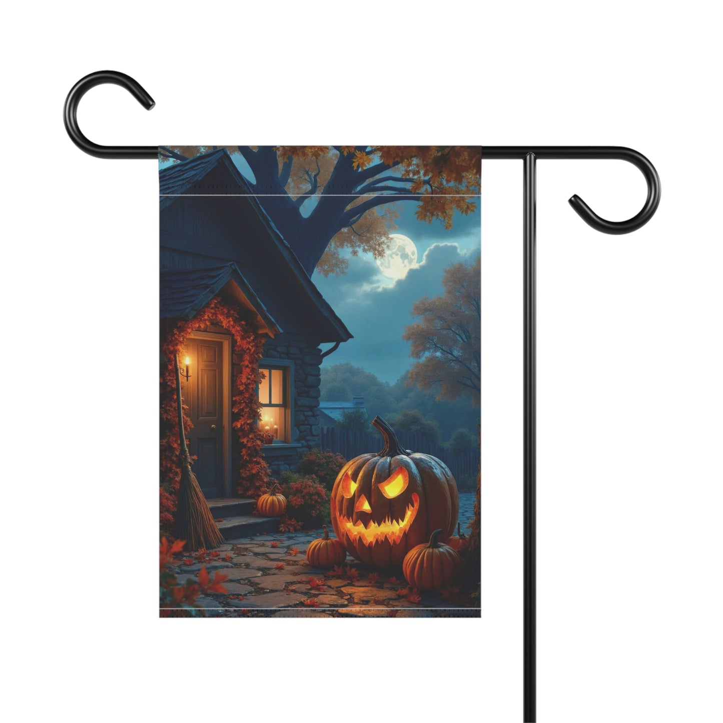 Rustic Halloween Pumpkin Garden Flag
