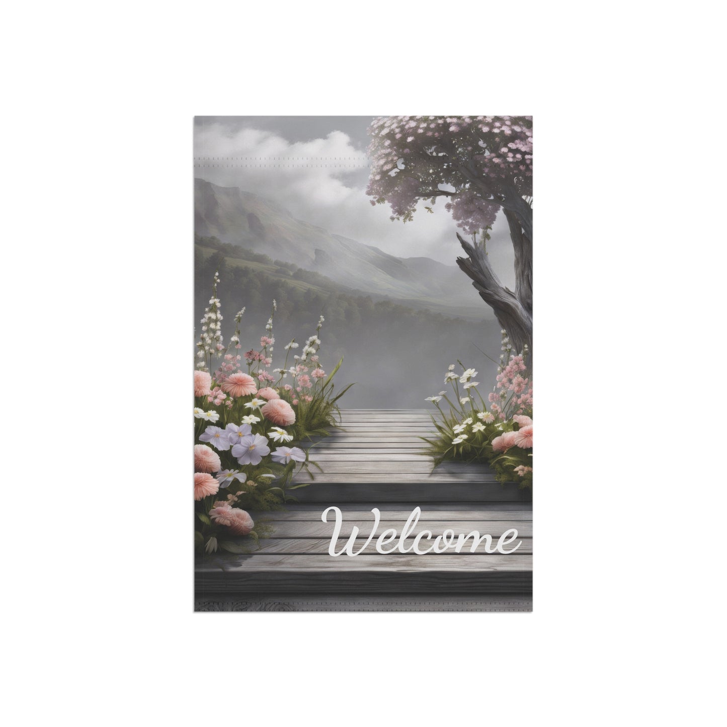Mountain View Welcome Garden Flag