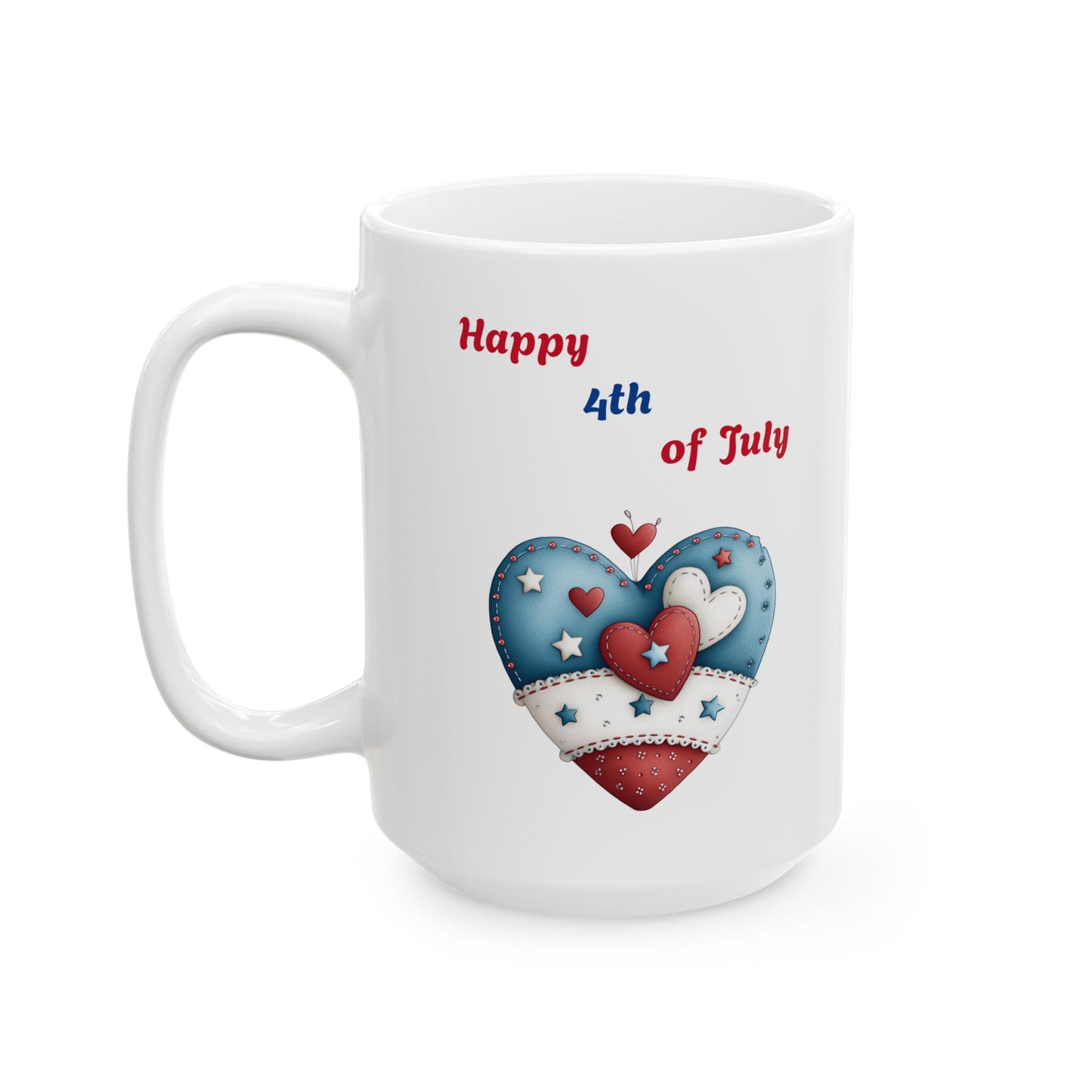 Decorative Stars & Stripes Heart Mug