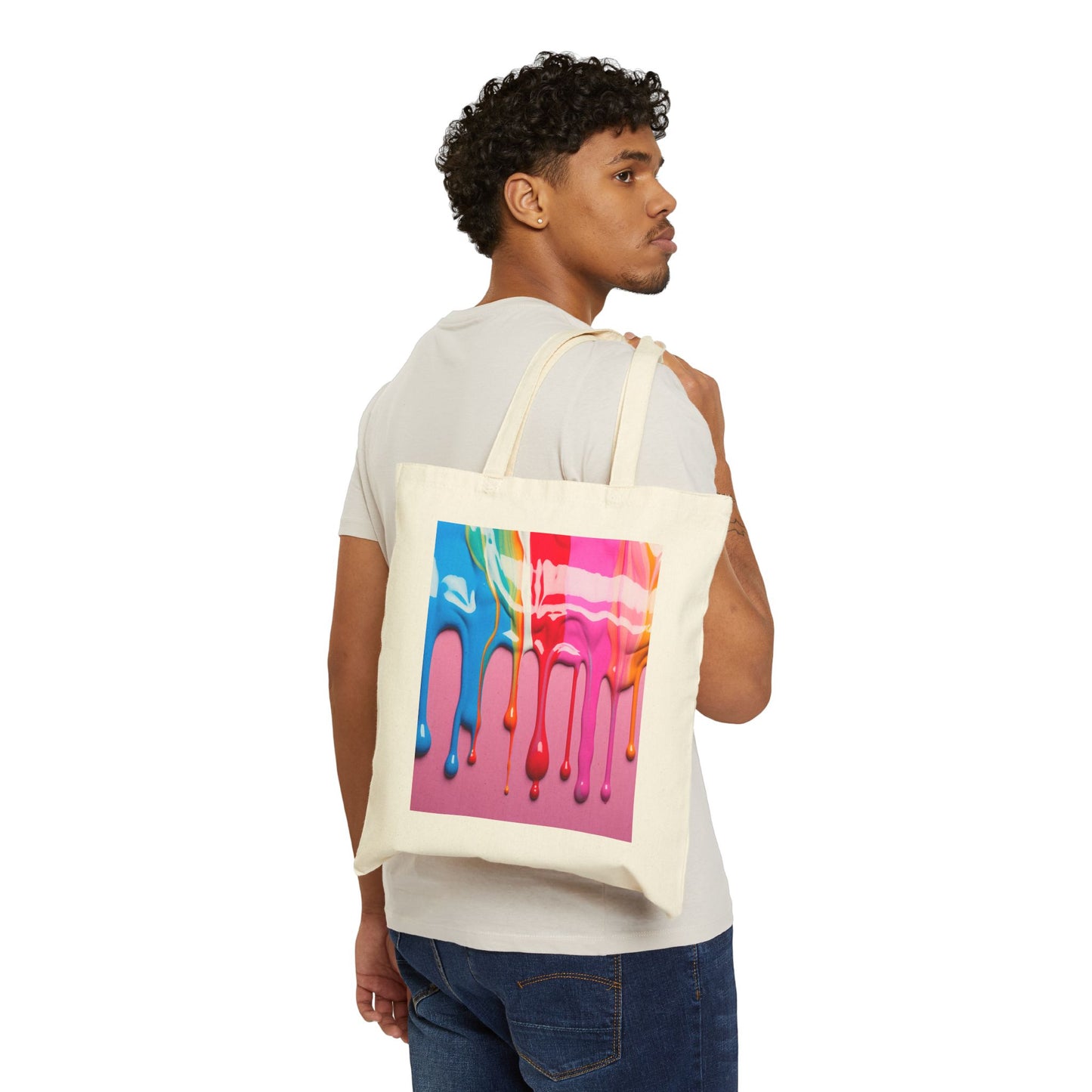 Abstract Paint Drip Canvas Tote Bag