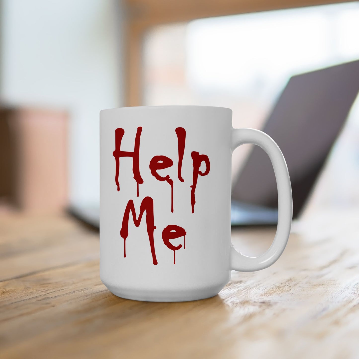 "Help Me" Bloody Dripping Text Coffee Mug