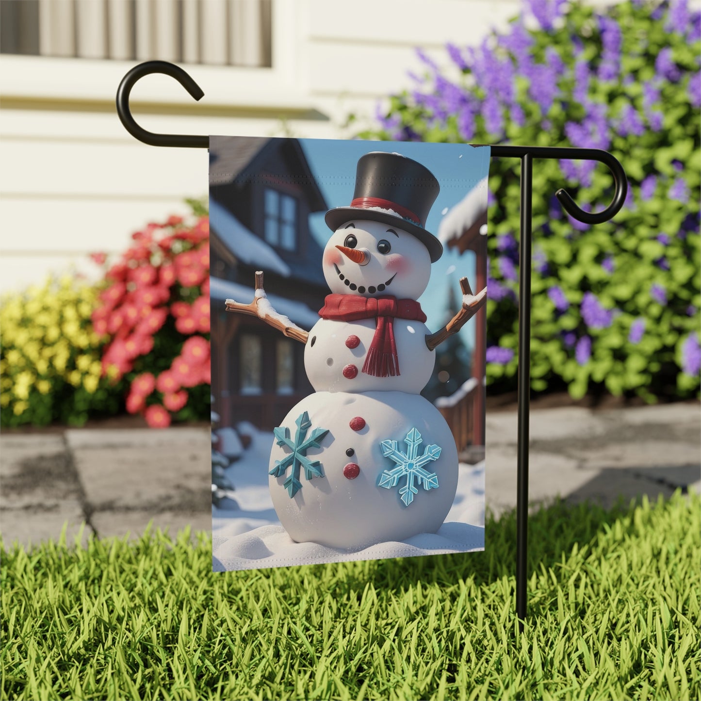 Classic Snowman Garden Flag