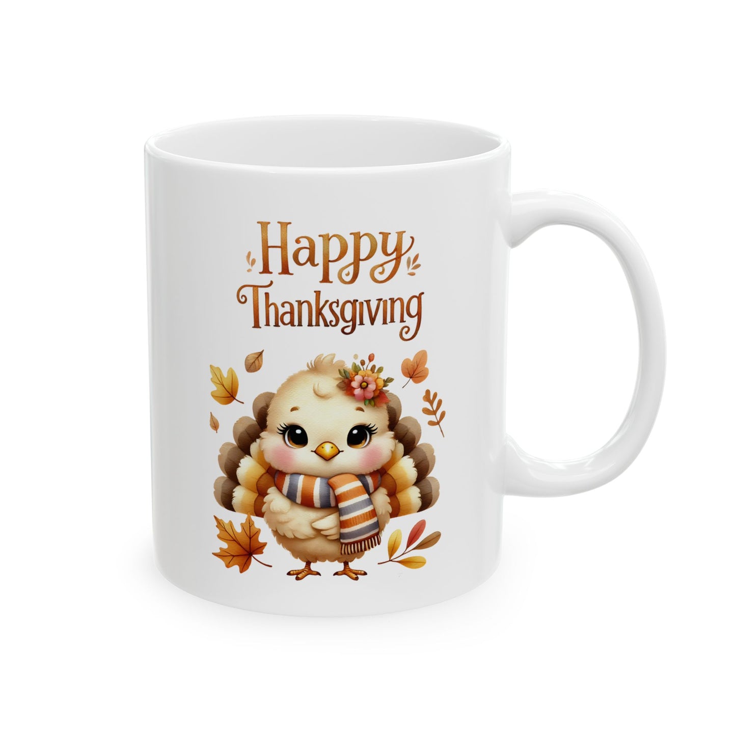 Thanksgiving Coffee Mug with Cute Baby Turkey Design