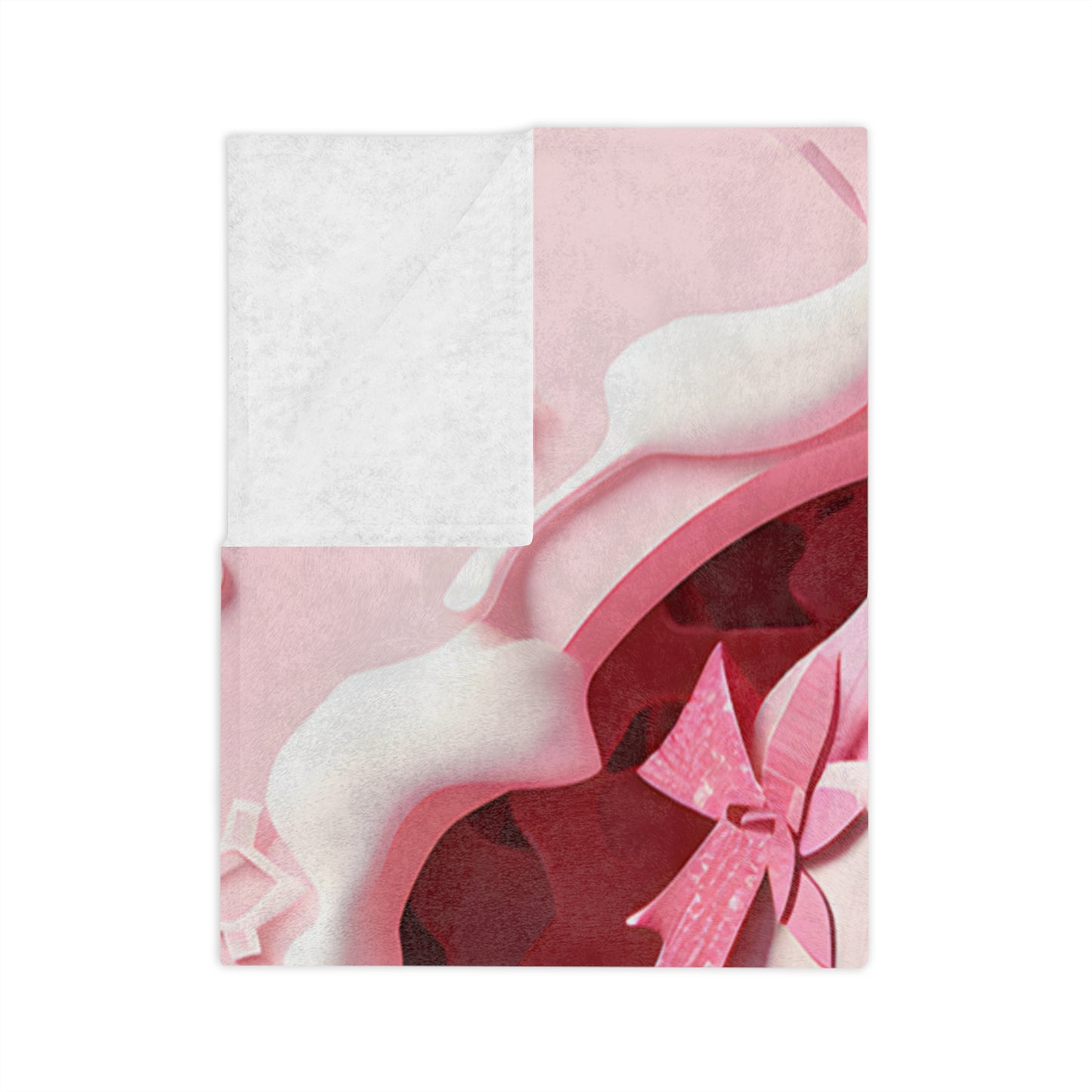 Cute pink snowman Velveteen Blanket