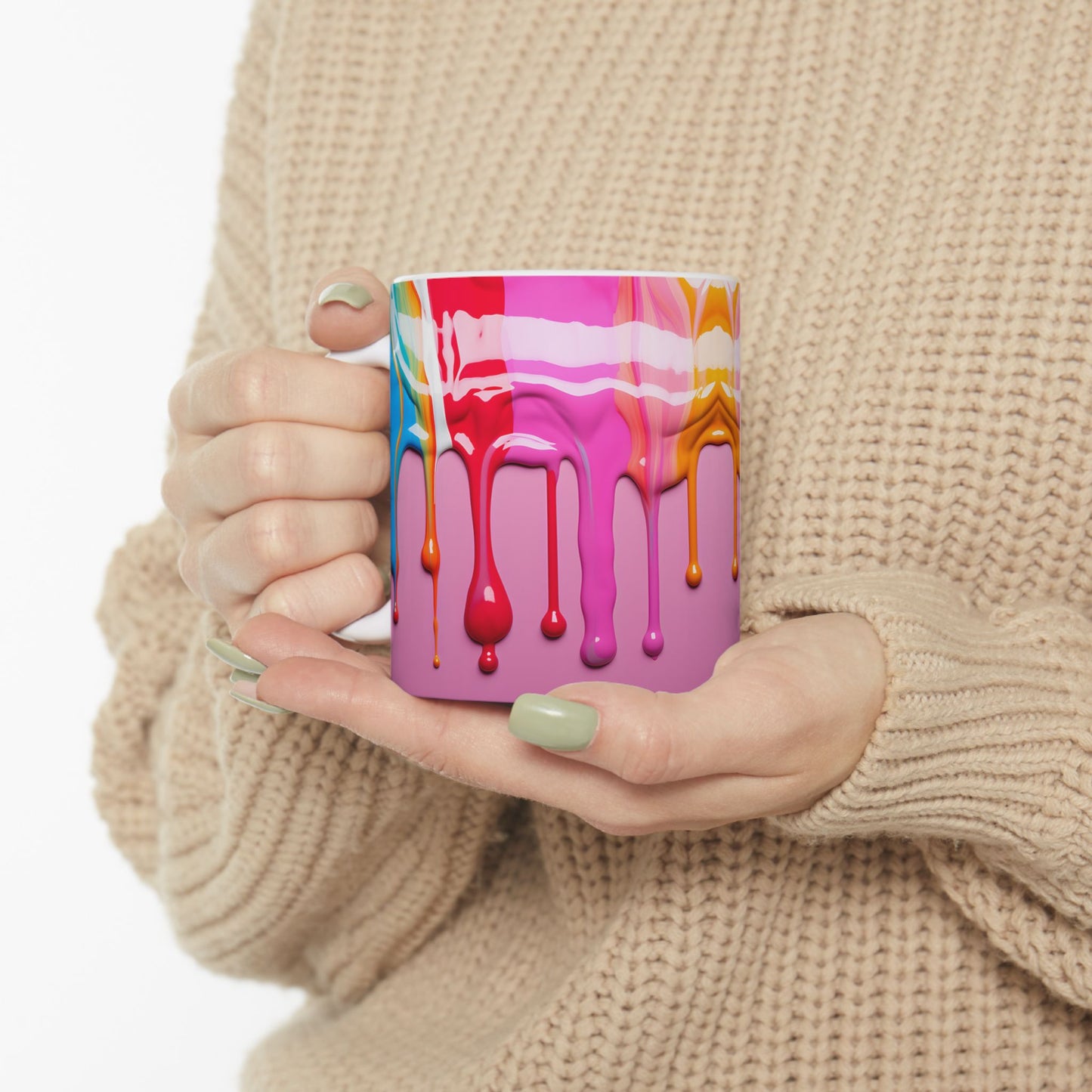 Vibrant Paint Drip Art Coffee Mug