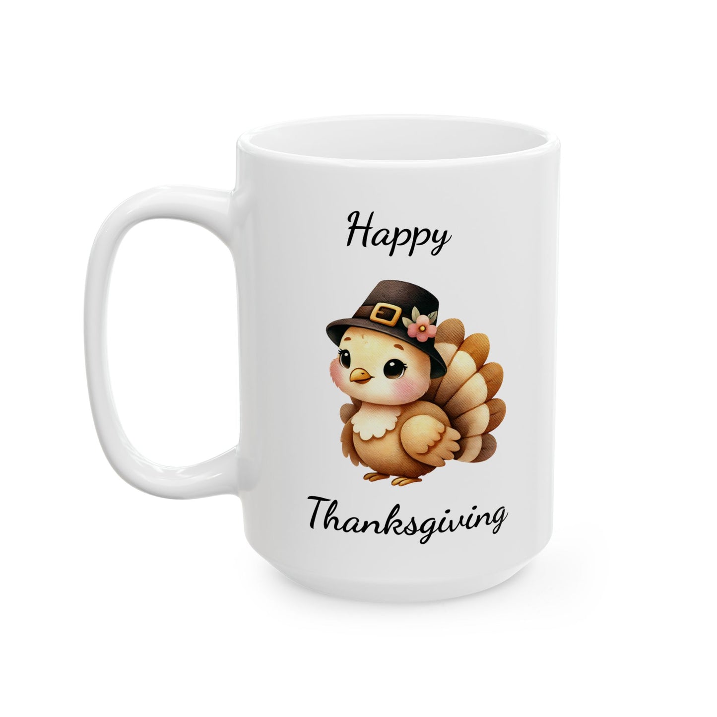 Thanksgiving Turkey Ceramic Mug with a Sweet Baby Turkey