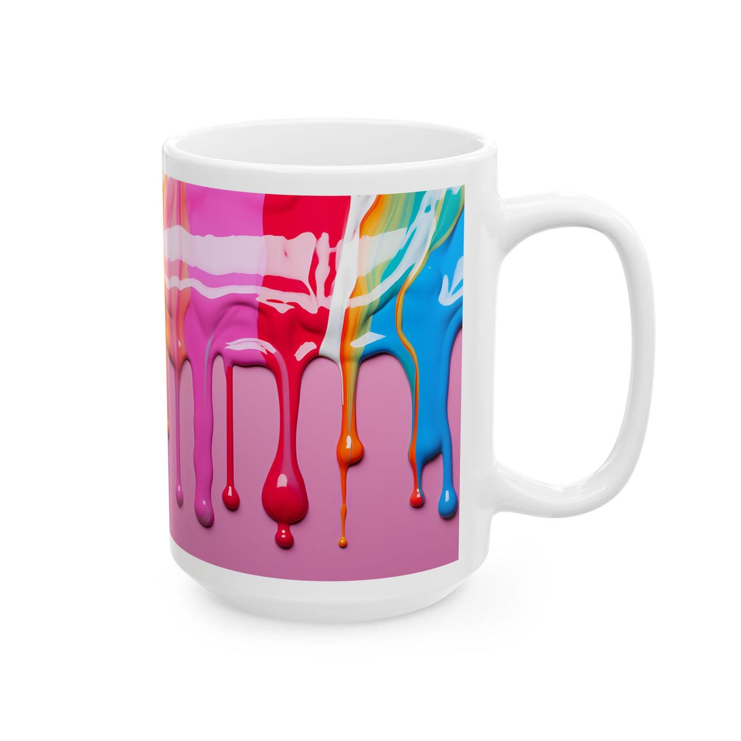 Vibrant Paint Drip Art Coffee Mug