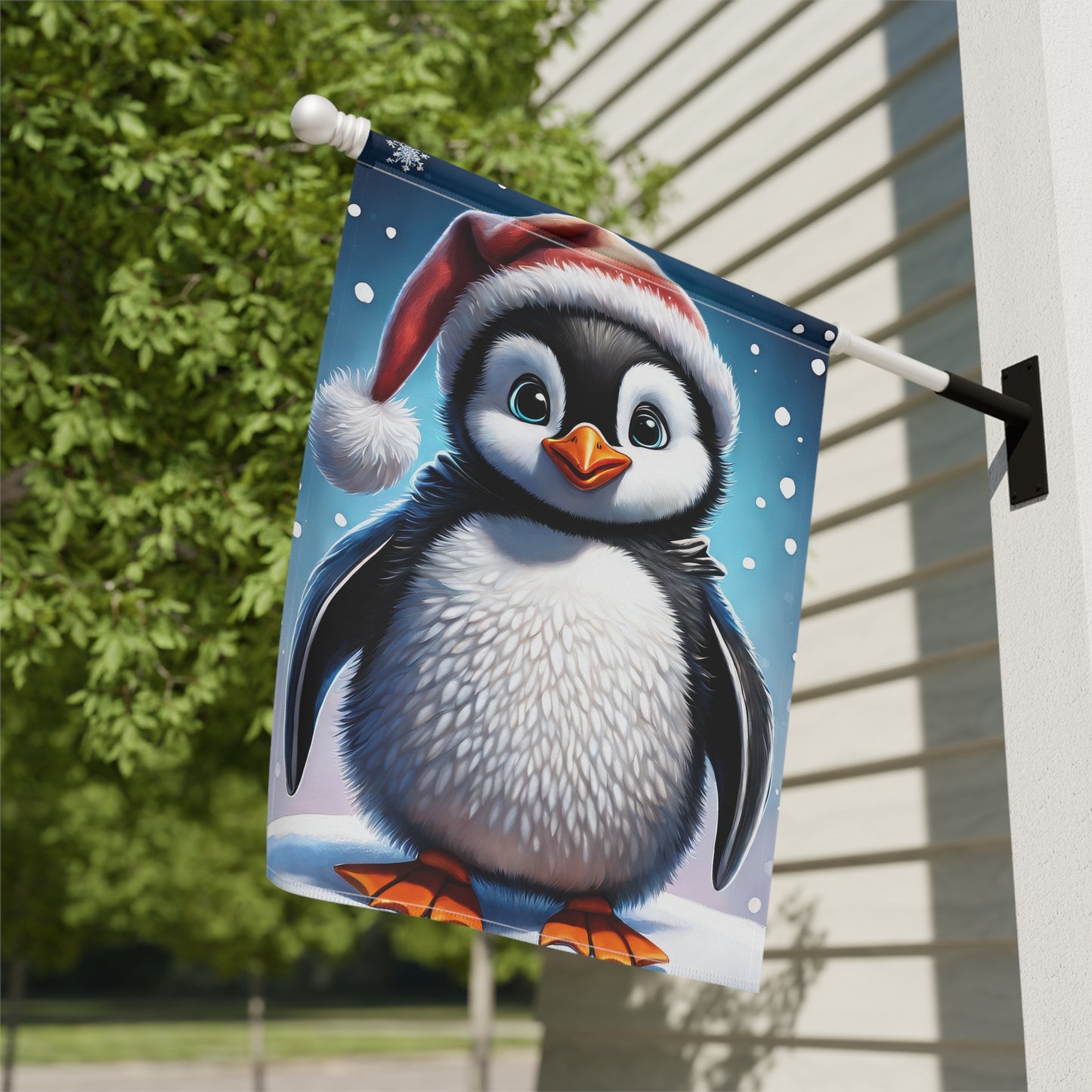 Holiday Penguin Garden Flag/ House Banner
