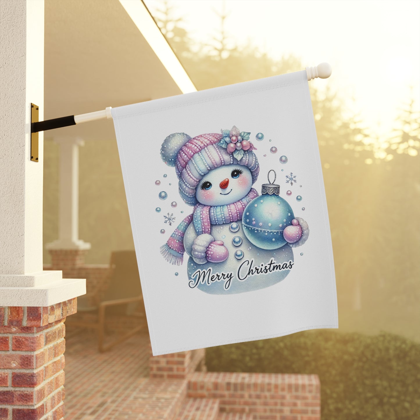 Festive Snowman Garden Flag