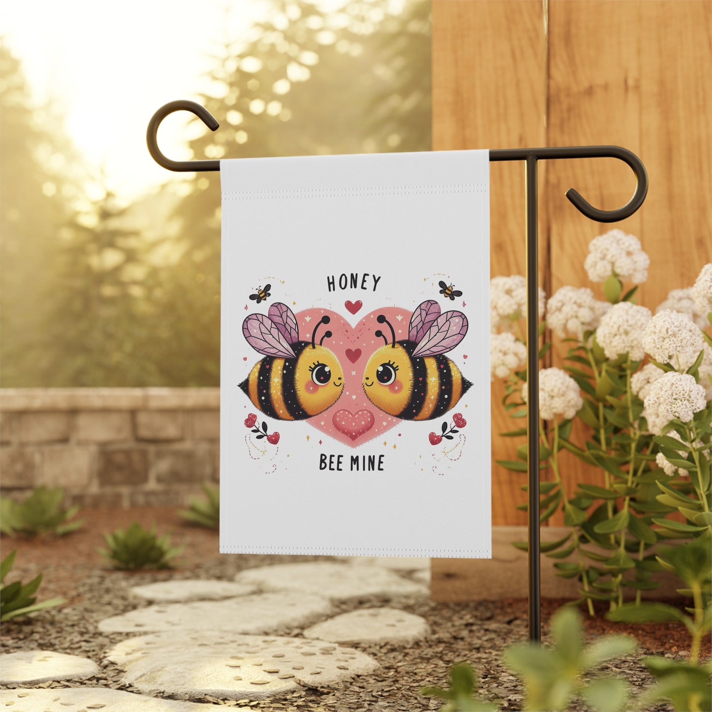 "Honey Bee Mine" Valentine's Day Garden Flag