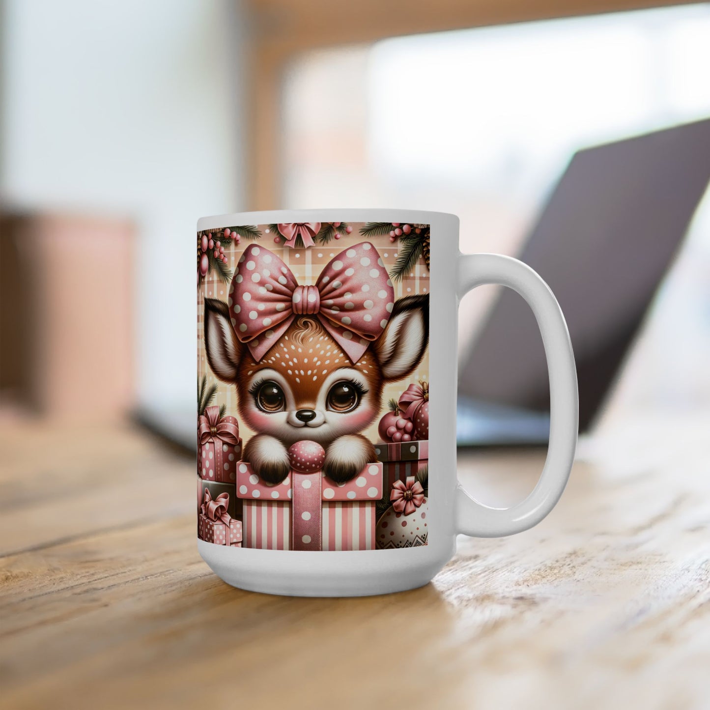 Adorable Christmas Fawn Coffee Mug