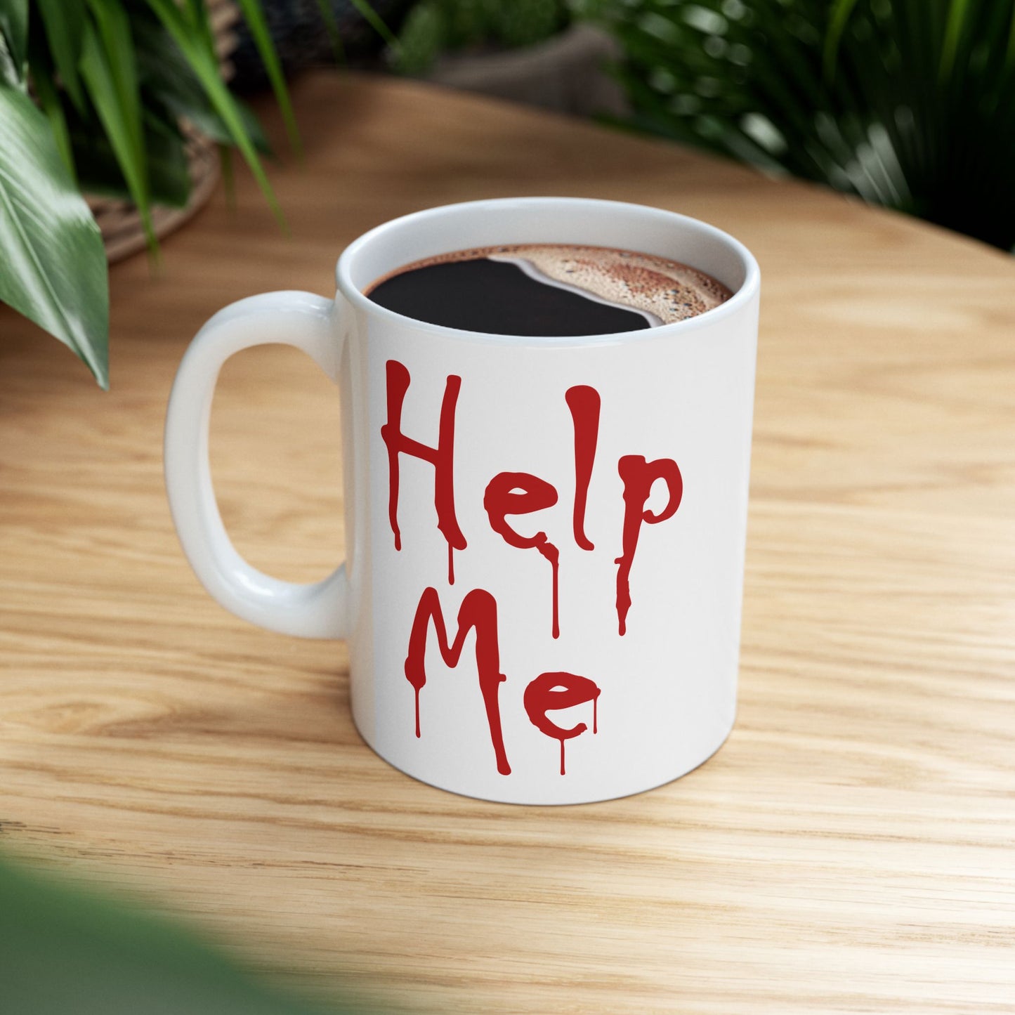 "Help Me" Bloody Dripping Text Coffee Mug