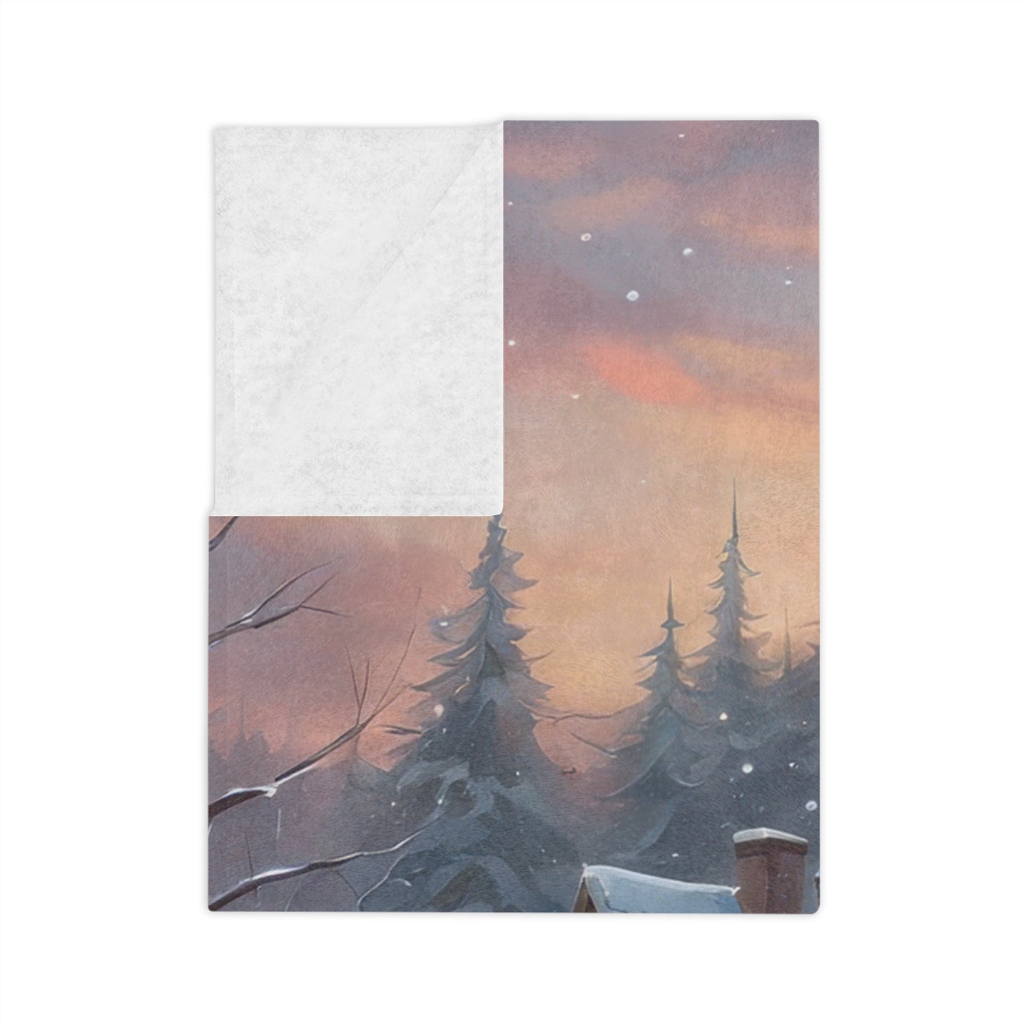 Cozy Christmas House Velveteen Plush Blanket