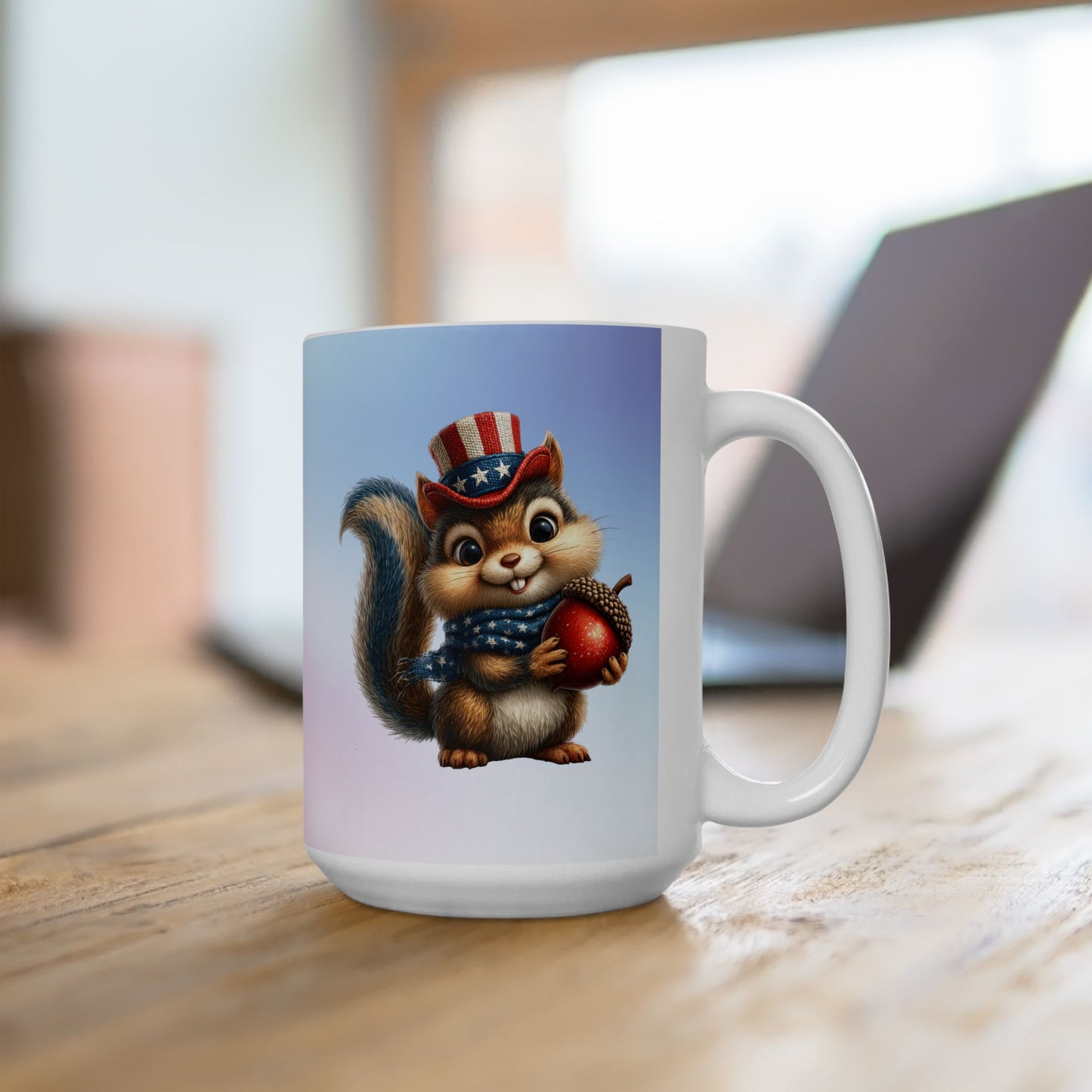 Patriotic Squirrel Ceramic Mug