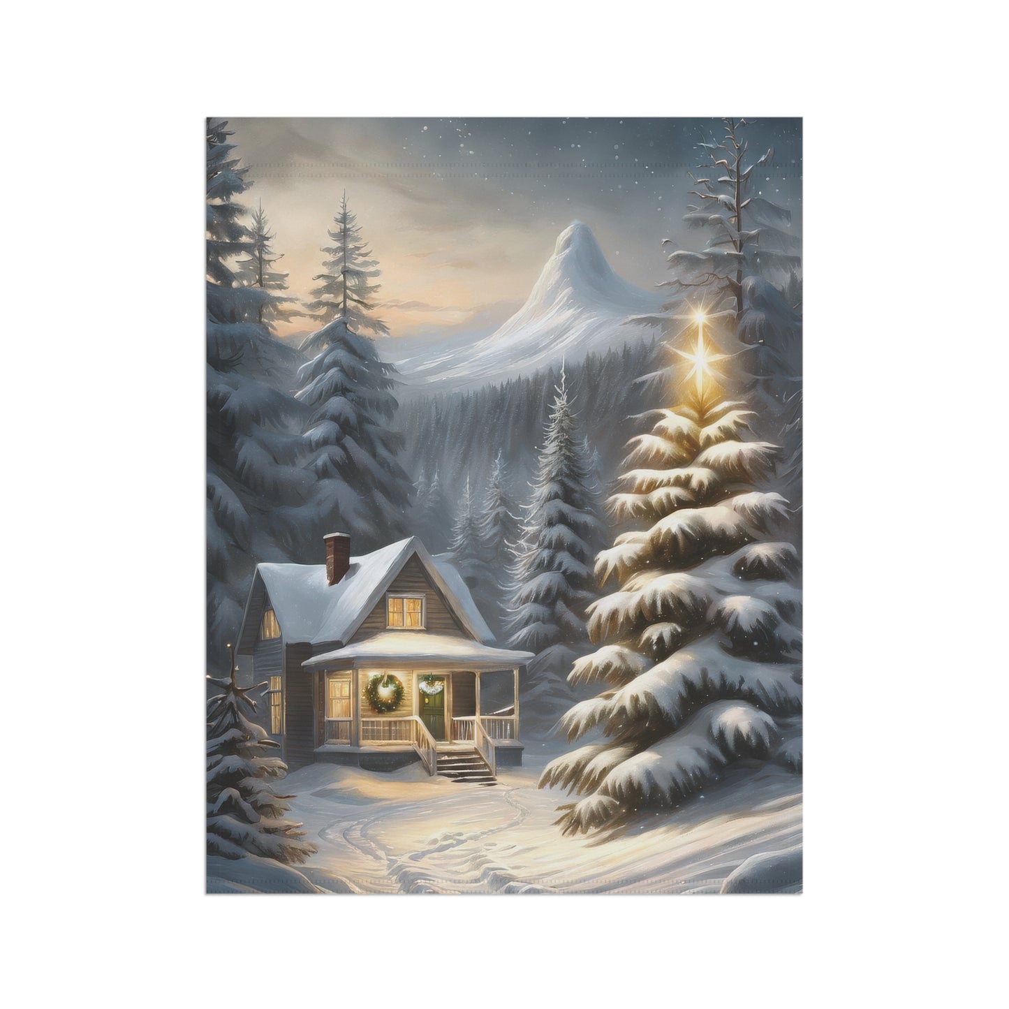 Cozy Winter Cabin Garden Flag