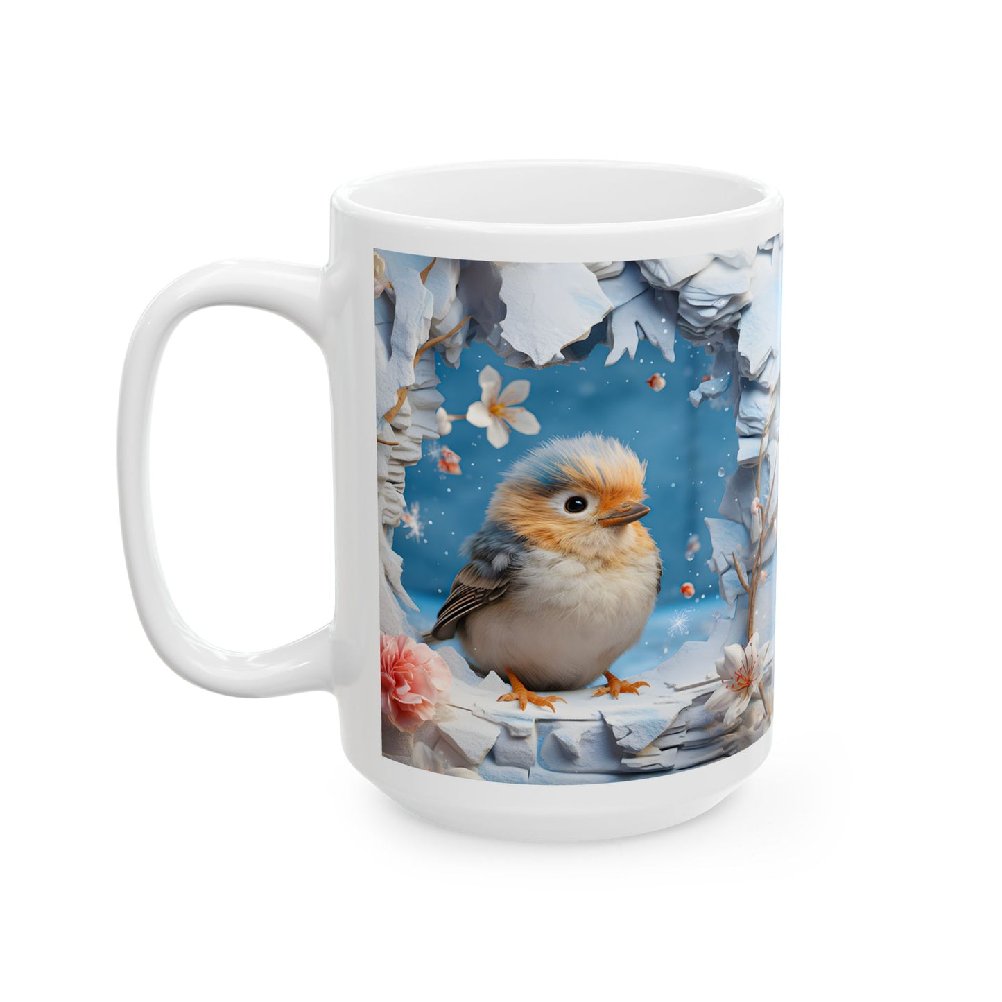 Adorable 3-D Winter Bird Coffee Mug