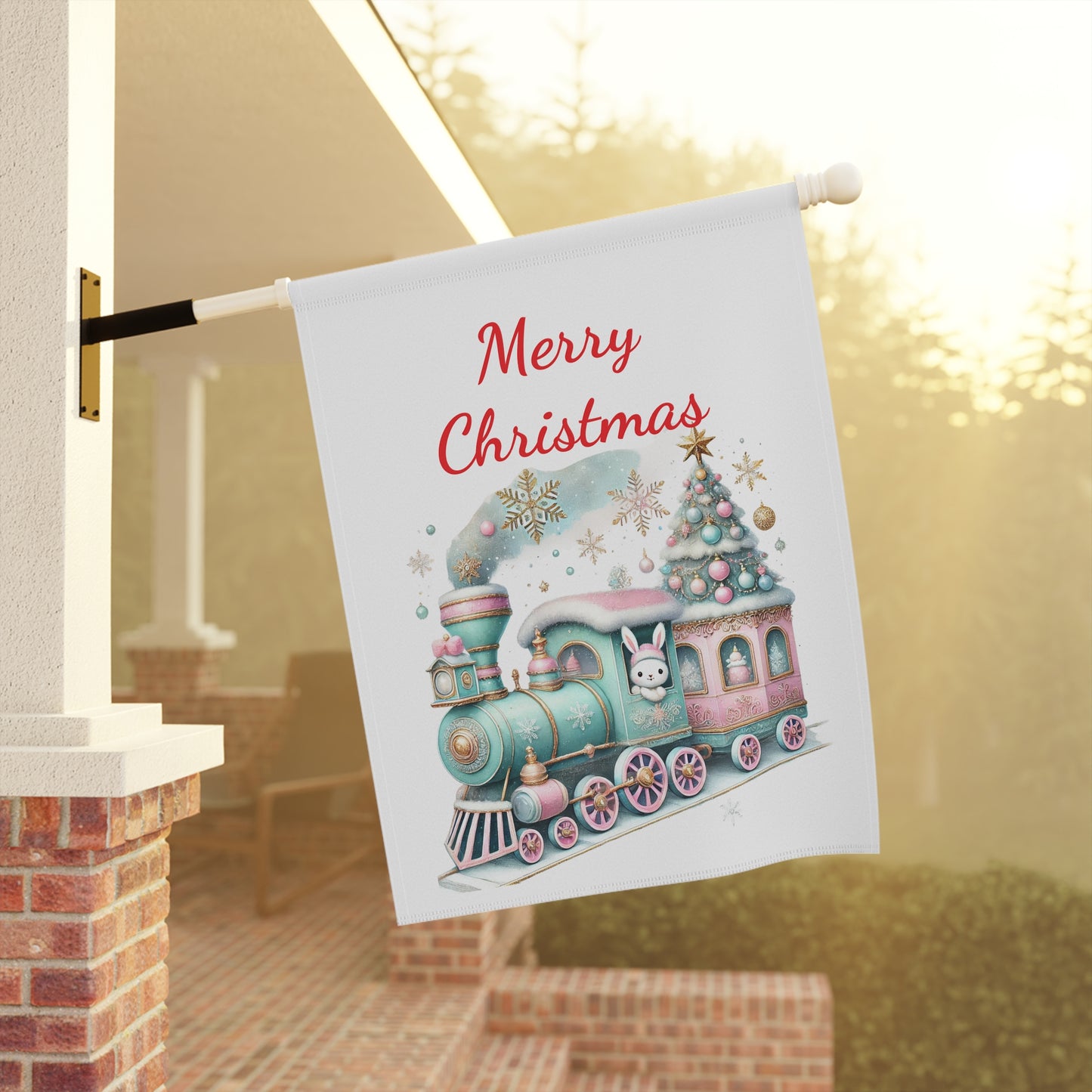 Christmas Train Garden Flag/Banner