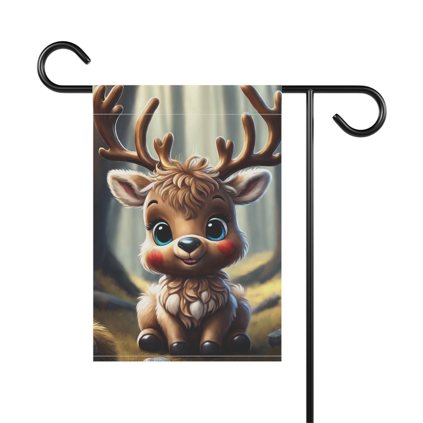 Adorable Woodland Reindeer Garden Flag
